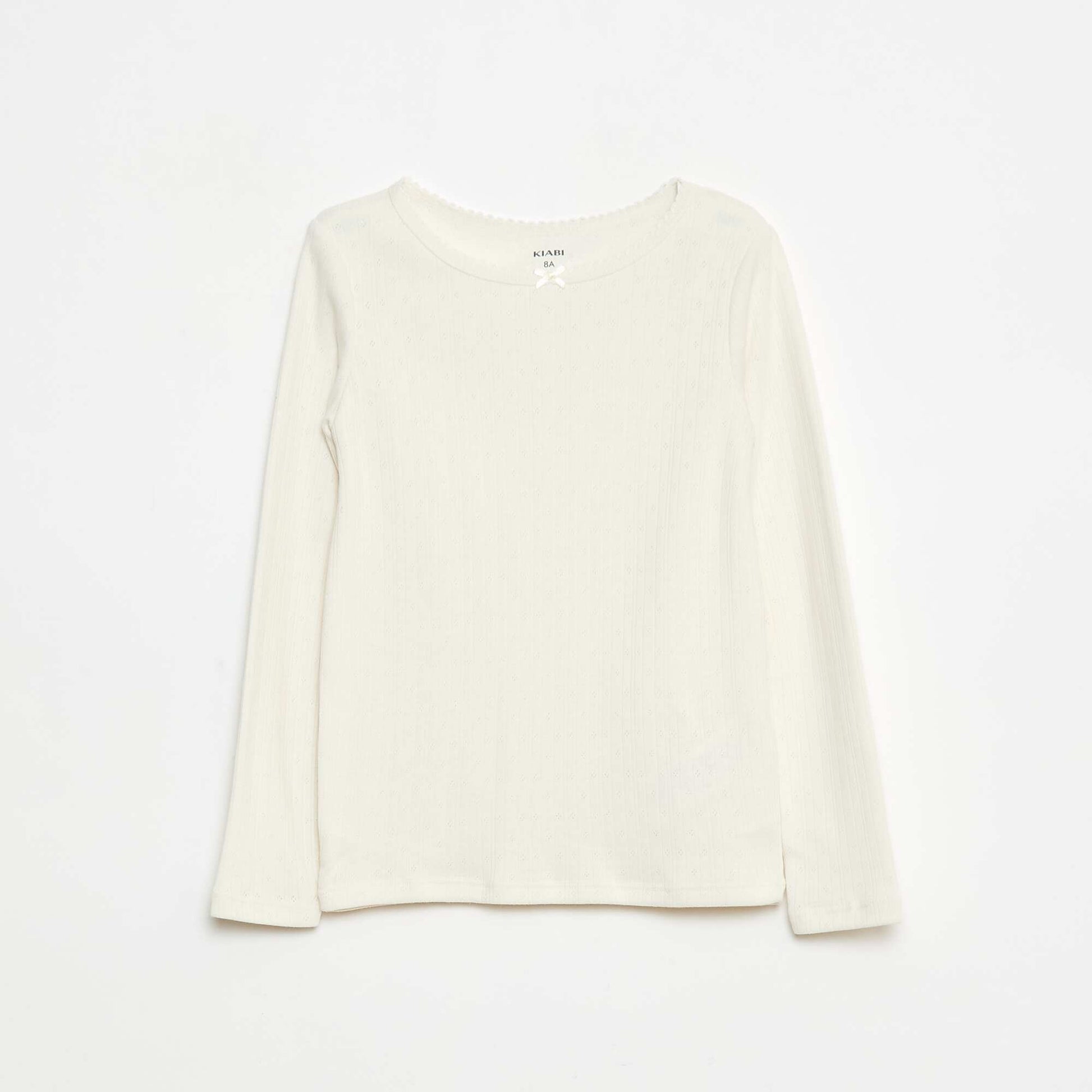 2-Pack Pointelle Knit Long-Sleeve T-Shirts PINK