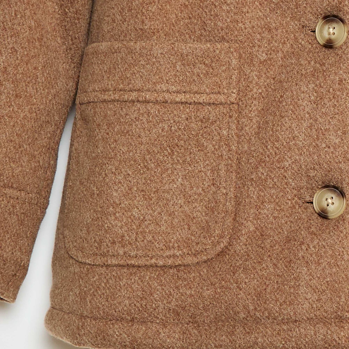 Wool-Look Hooded Coat BROWN