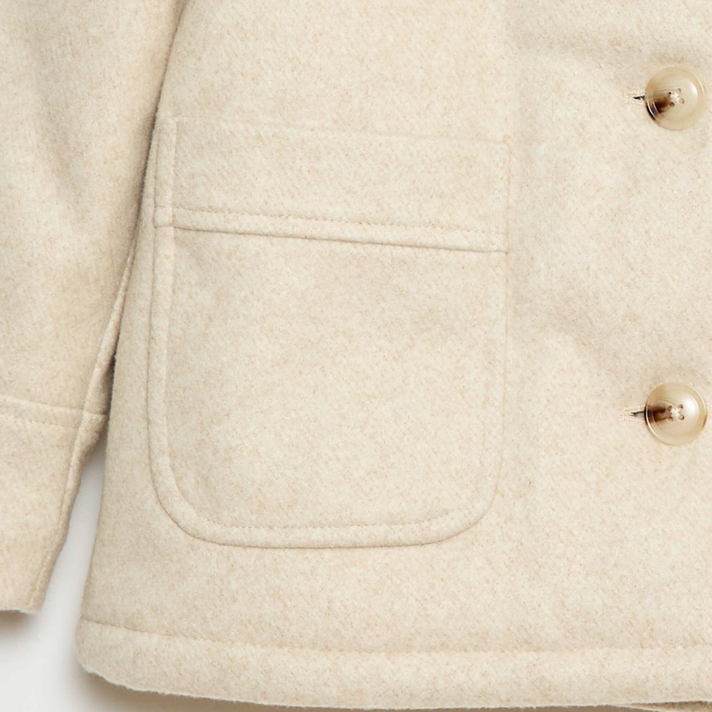 Wool-Look Hooded Coat BEIGE