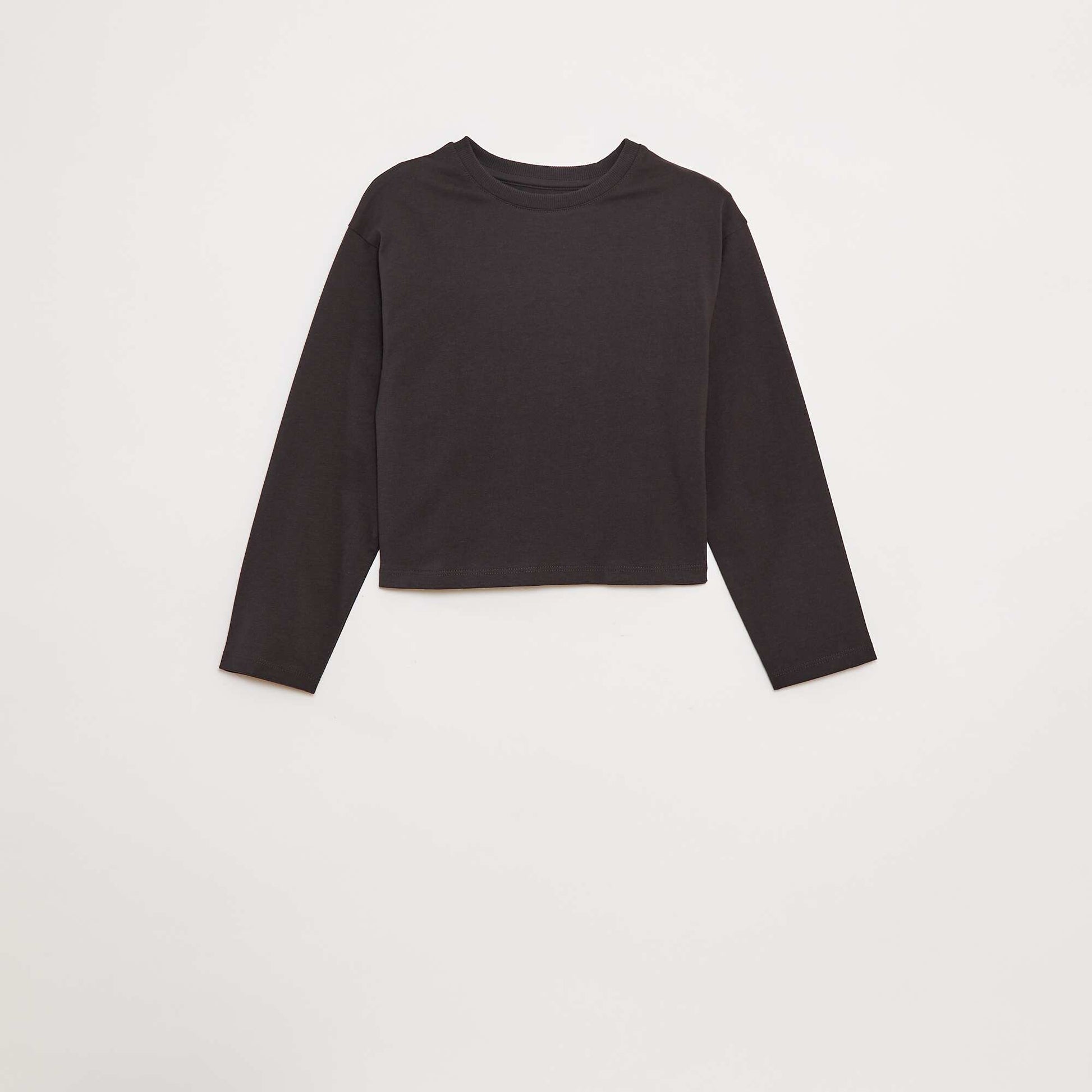 Long-sleeved jersey T-shirt BLACK
