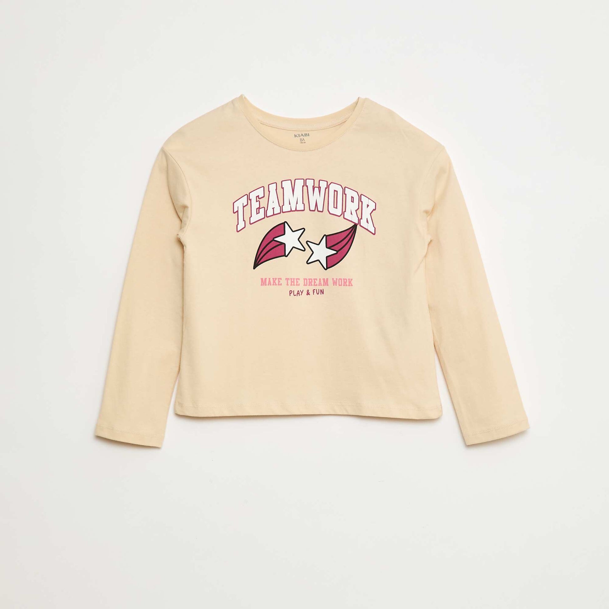 Long-sleeved printed T-shirt PINK