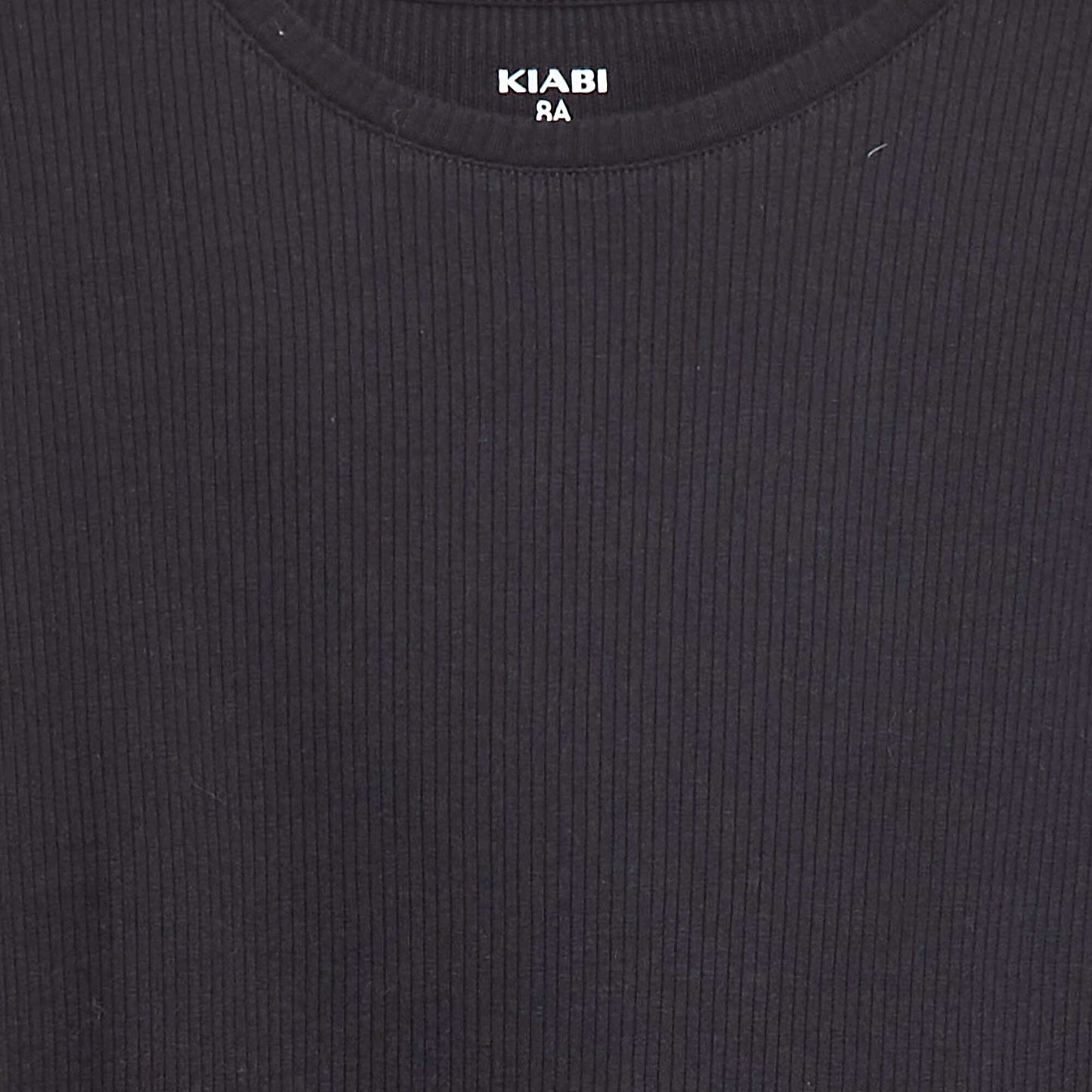 Ribbed knit T-shirt BLACK