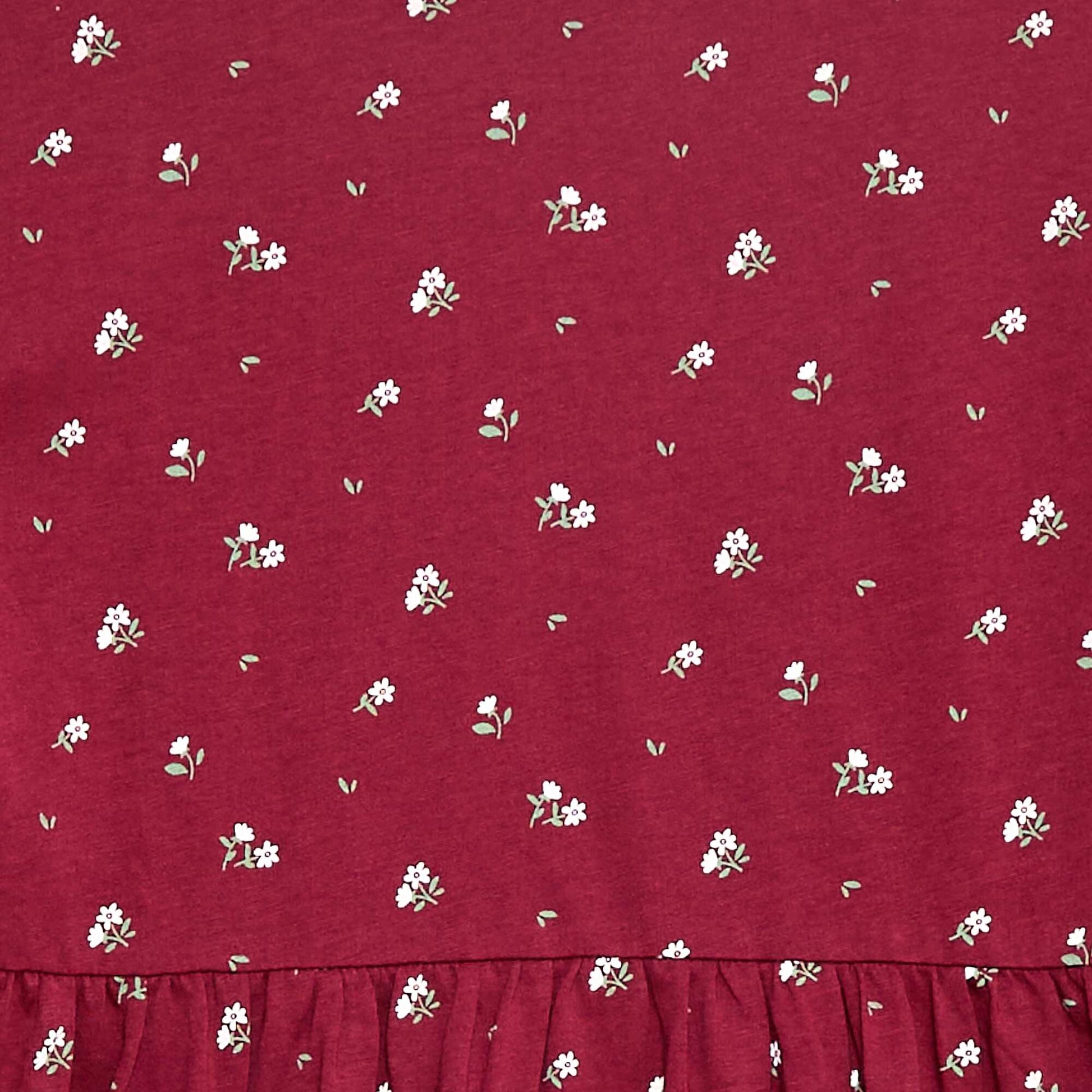 Cotton Dress with Print RED
