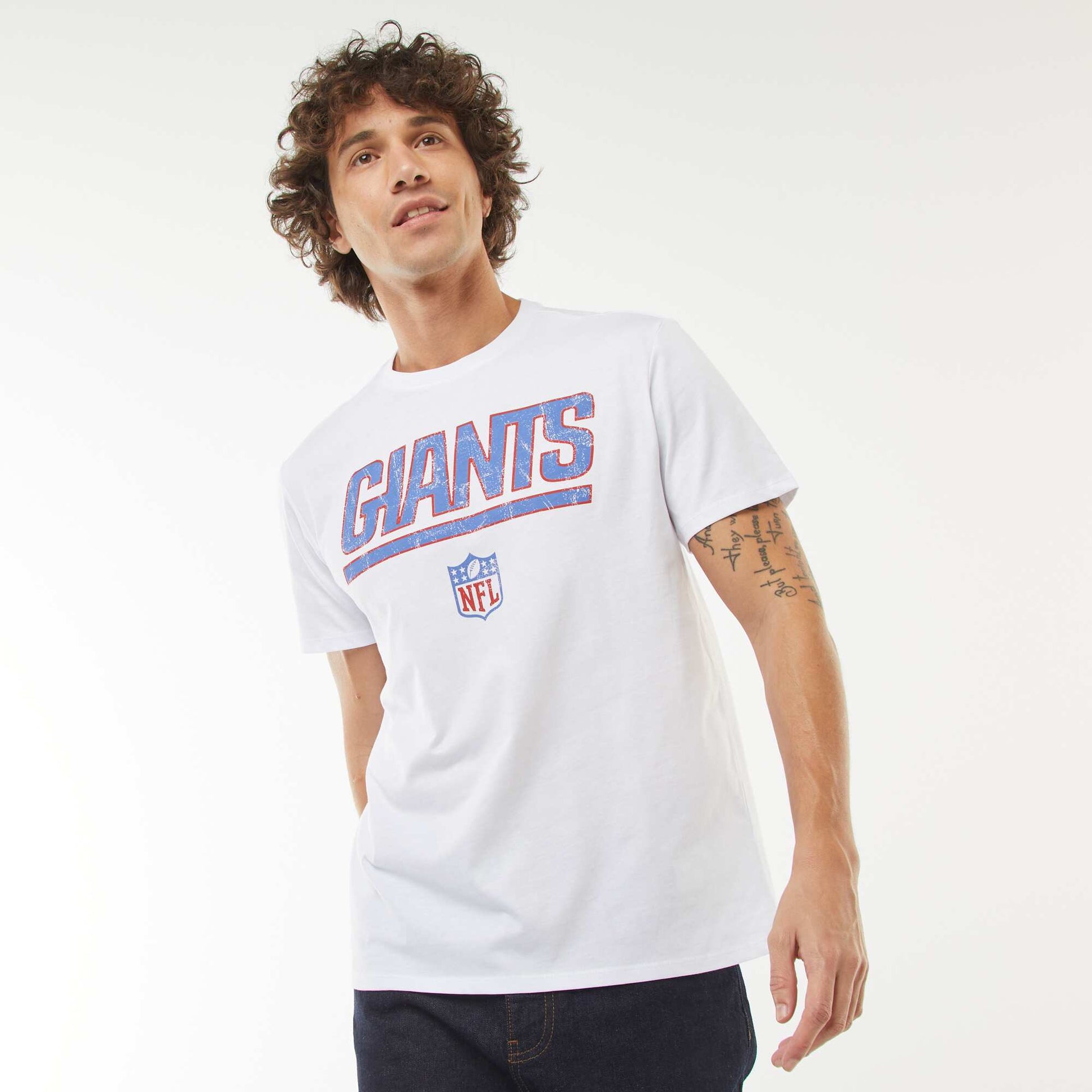 NFL Giants printed short-sleeved T-shirt WHITE