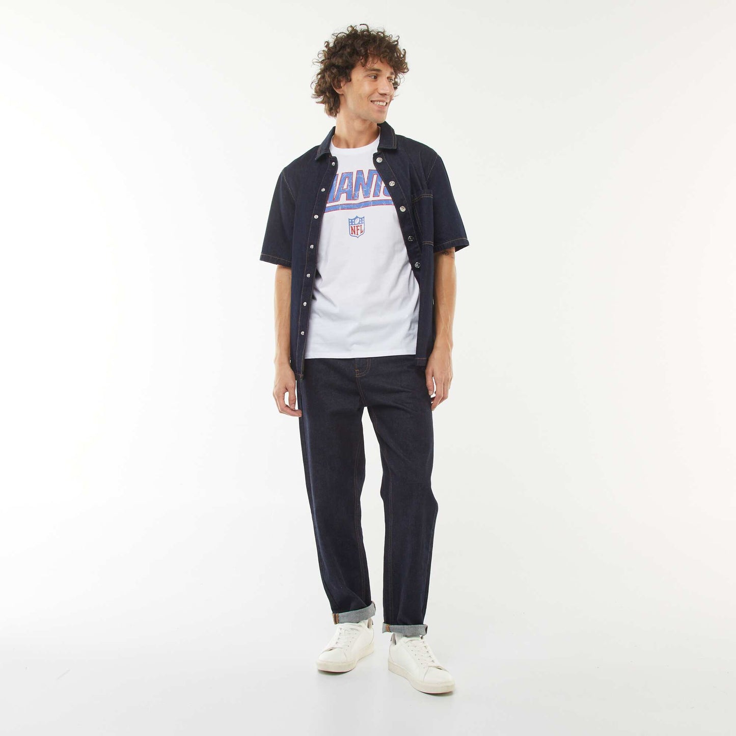 NFL Giants printed short-sleeved T-shirt WHITE