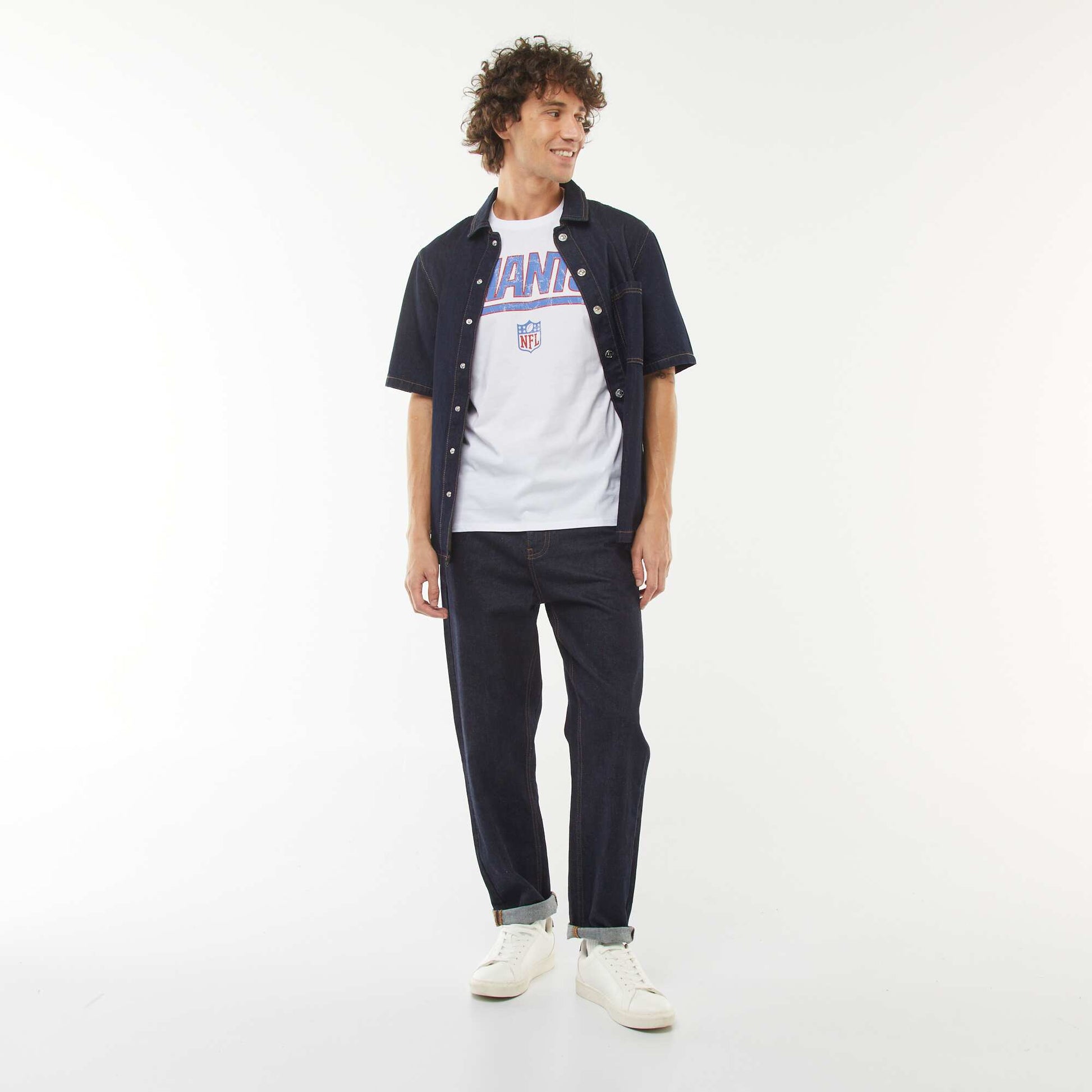 NFL Giants printed short-sleeved T-shirt WHITE