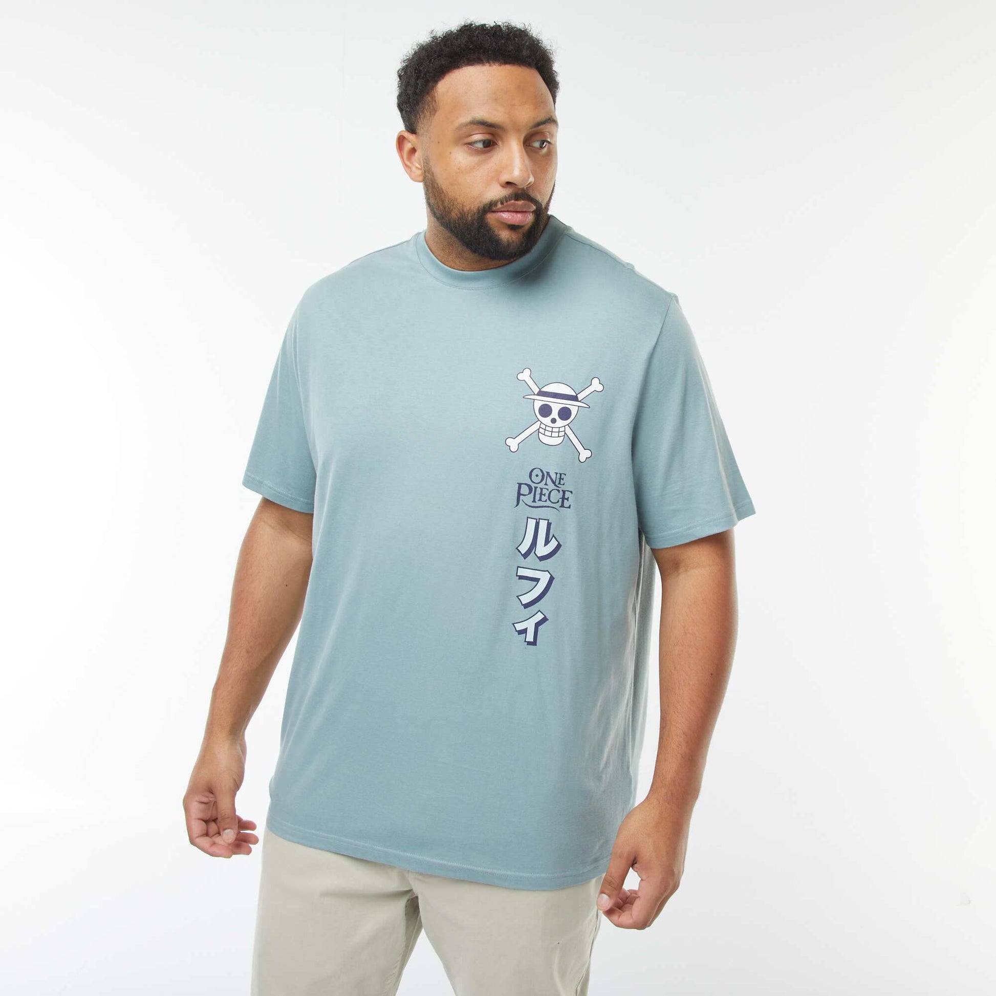 One Piece short-sleeved T-shirt with print on both sides BLUE