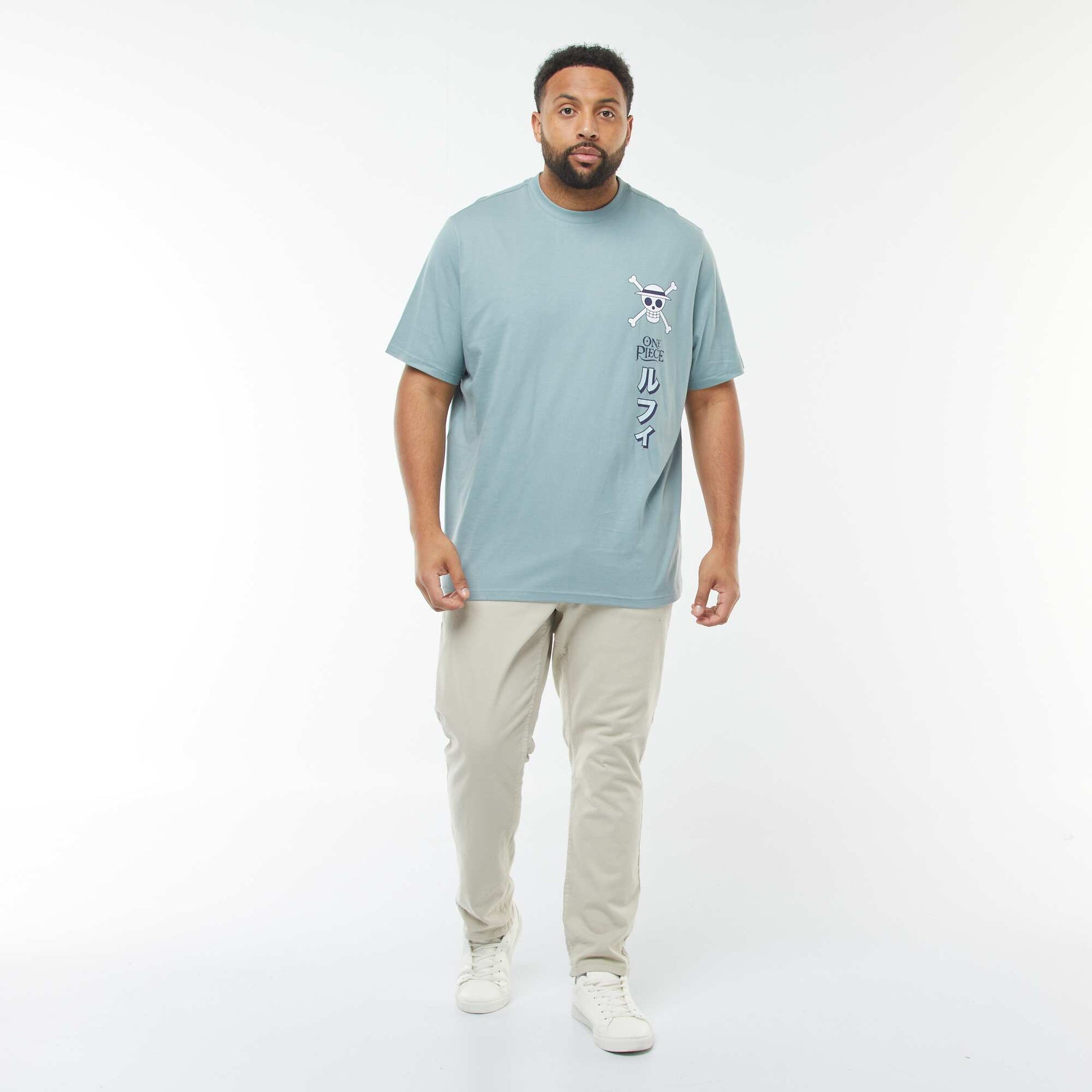 One Piece short-sleeved T-shirt with print on both sides BLUE