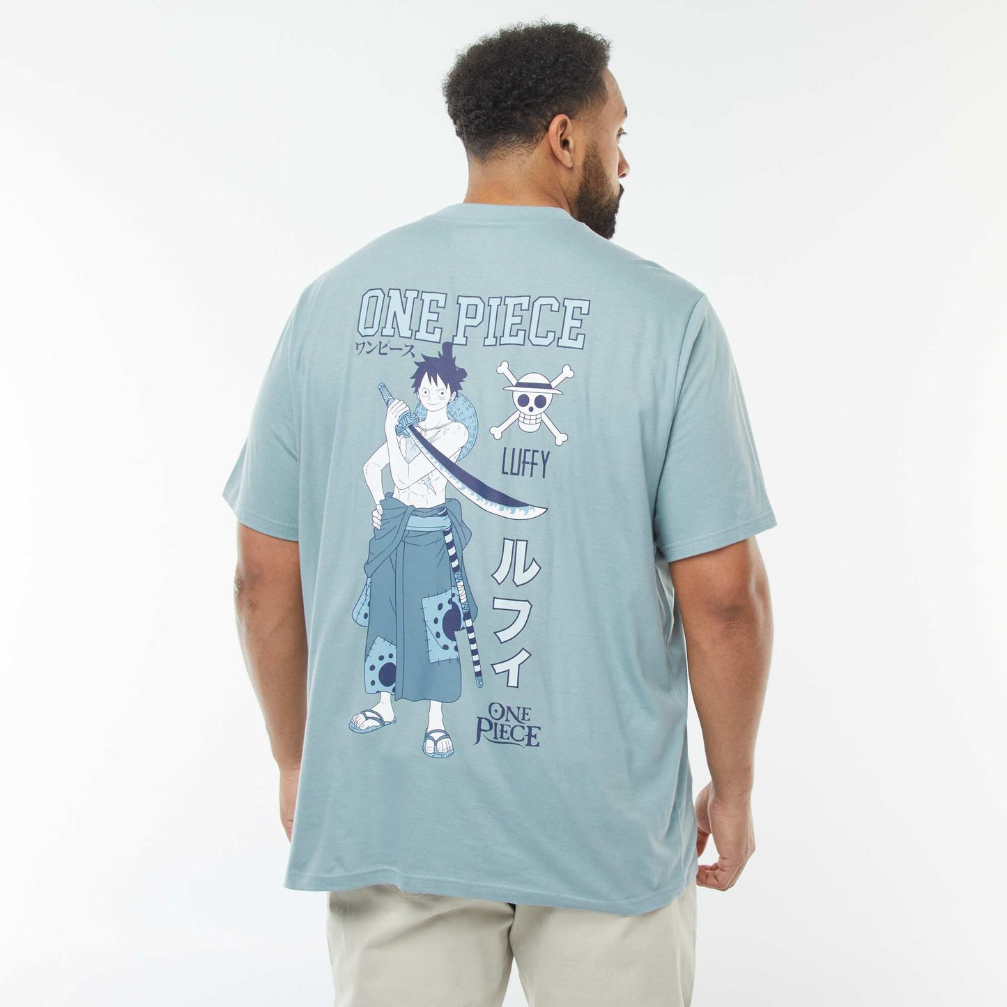 One Piece short-sleeved T-shirt with print on both sides BLUE