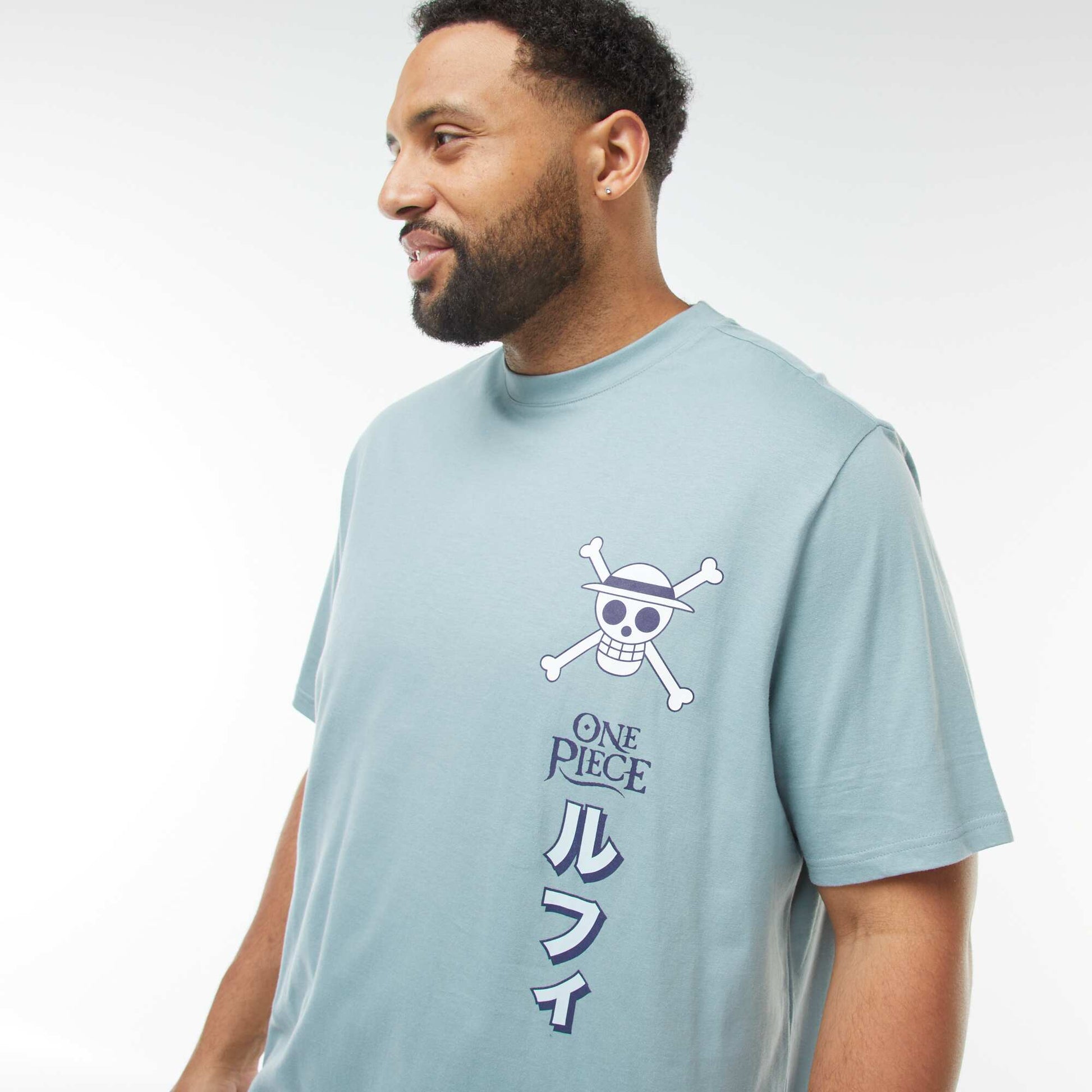 One Piece short-sleeved T-shirt with print on both sides BLUE