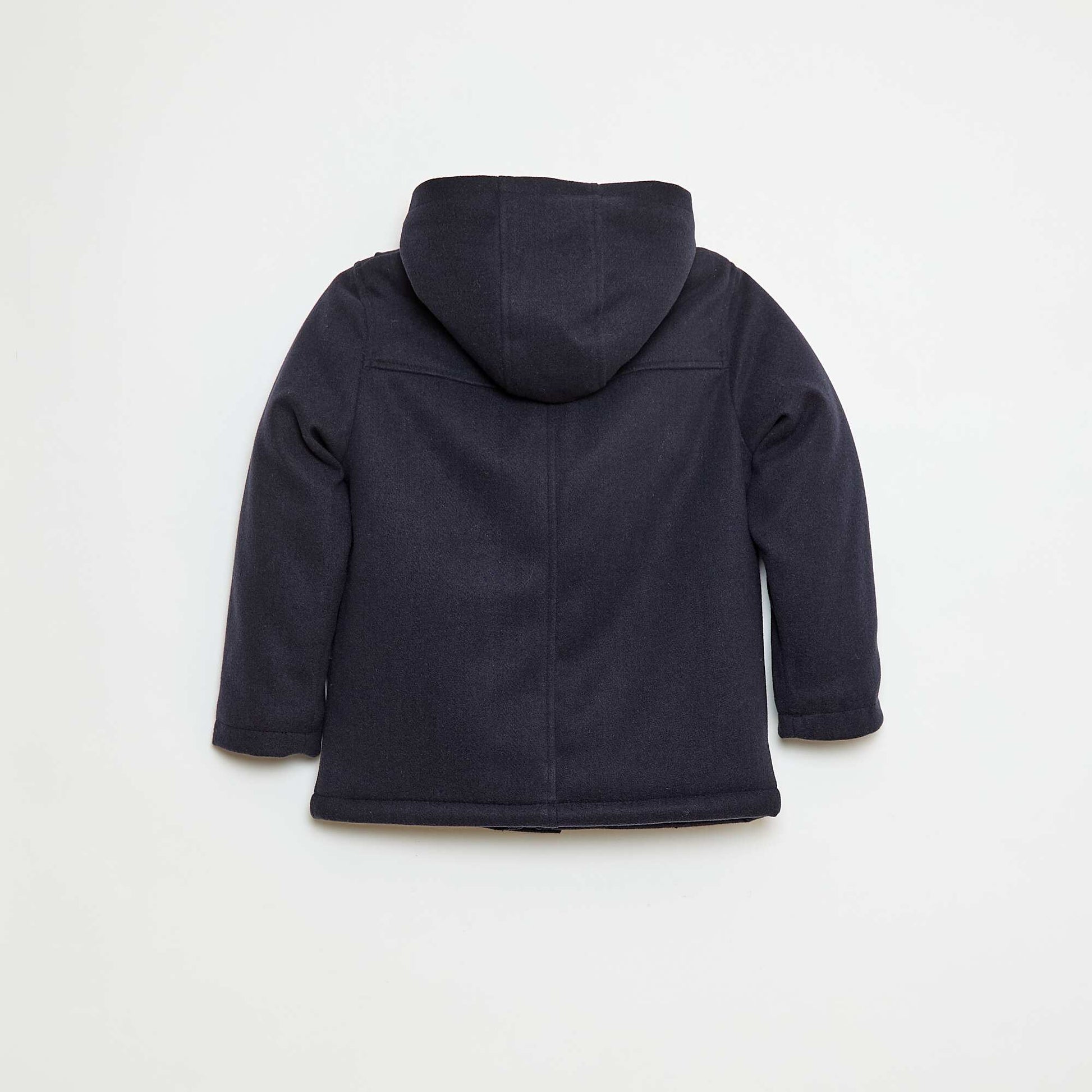 Wool-Look Hooded Coat with Warm Lining BLUE