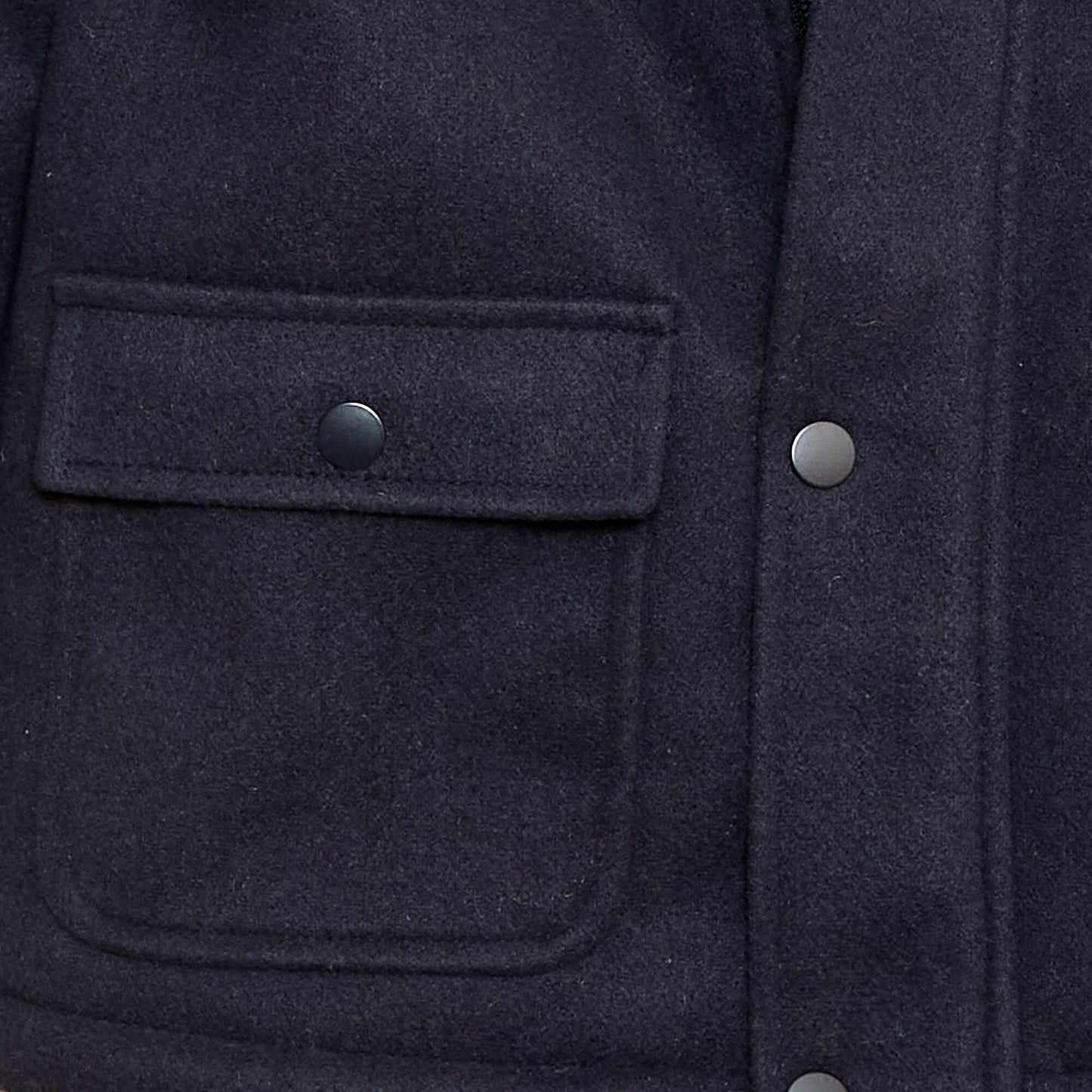 Wool-Look Hooded Coat with Warm Lining BLUE