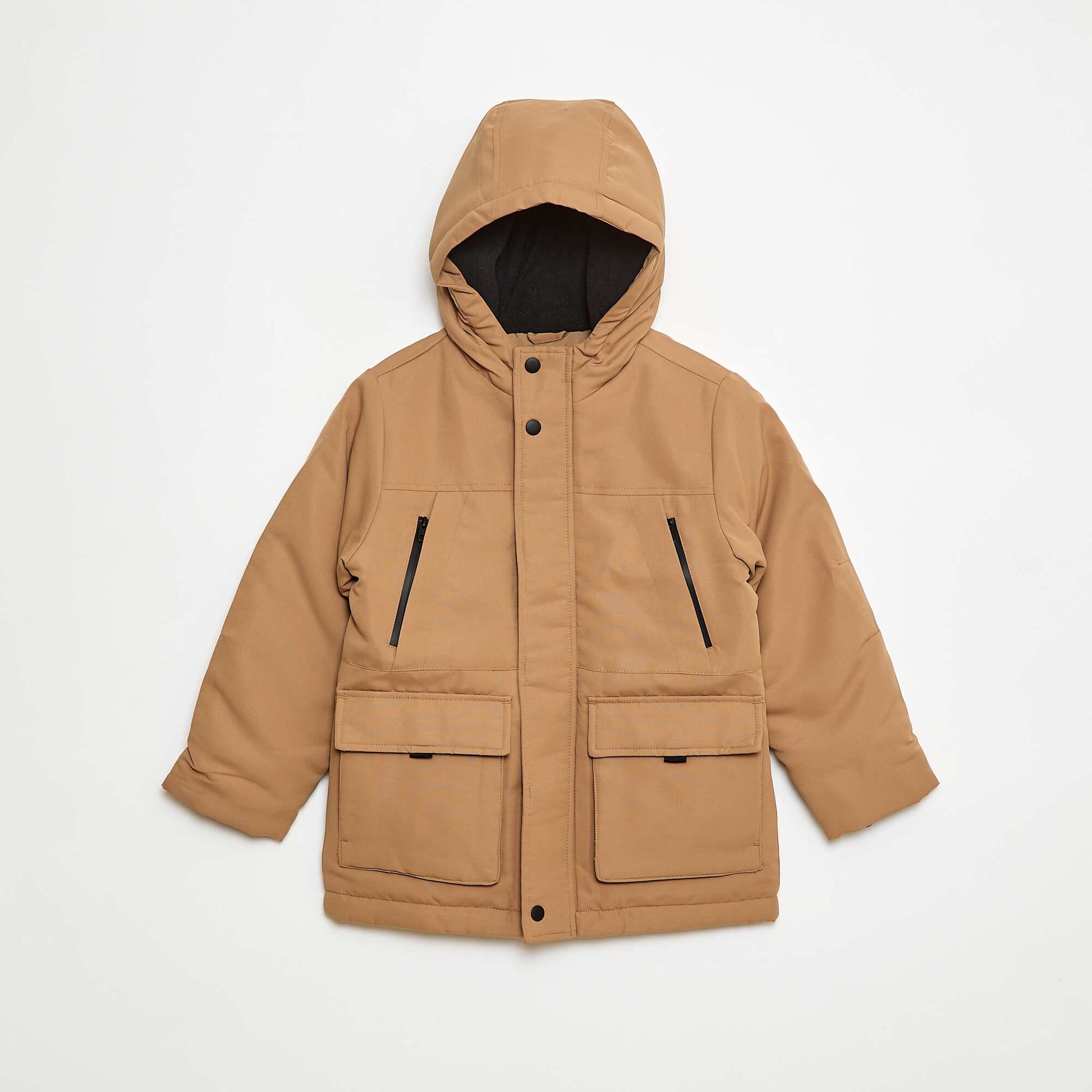 Water-Repellent Hooded Parka BEIGE