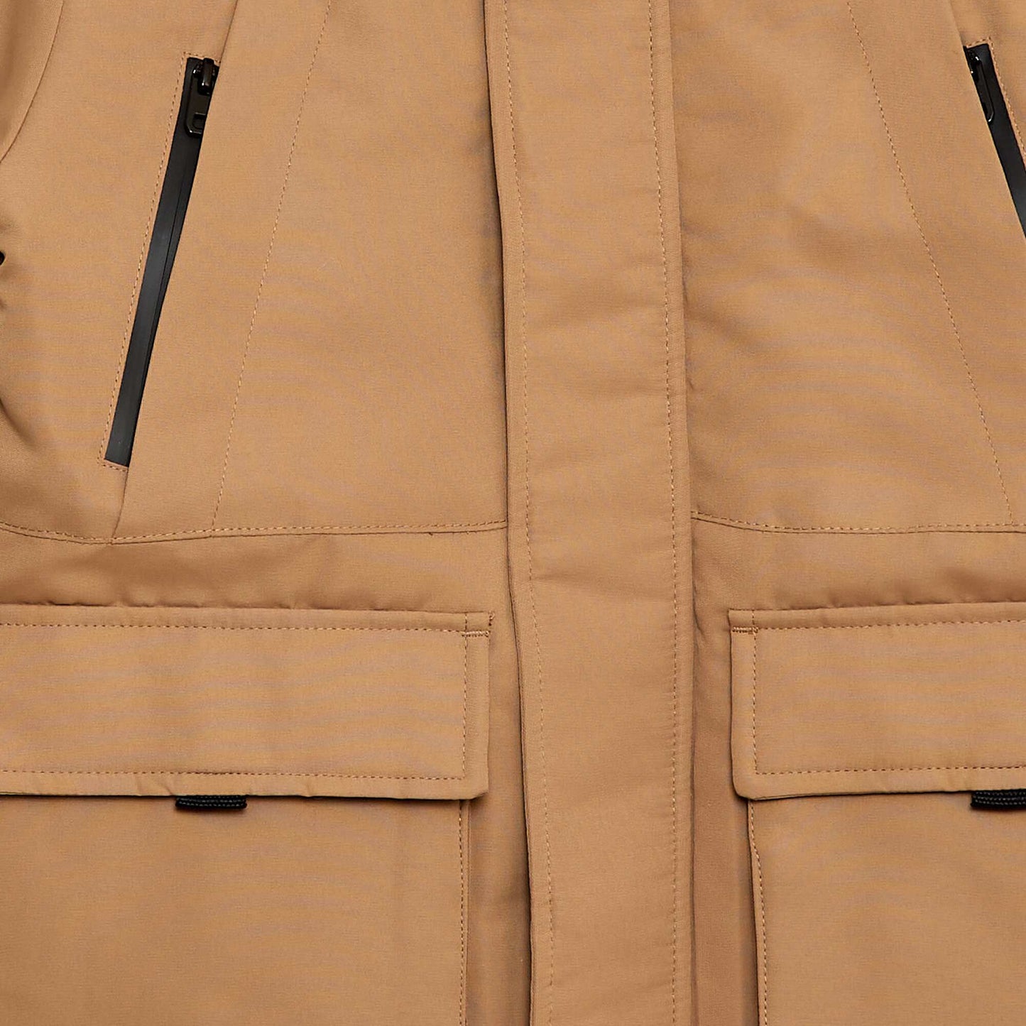 Water-Repellent Hooded Parka BEIGE