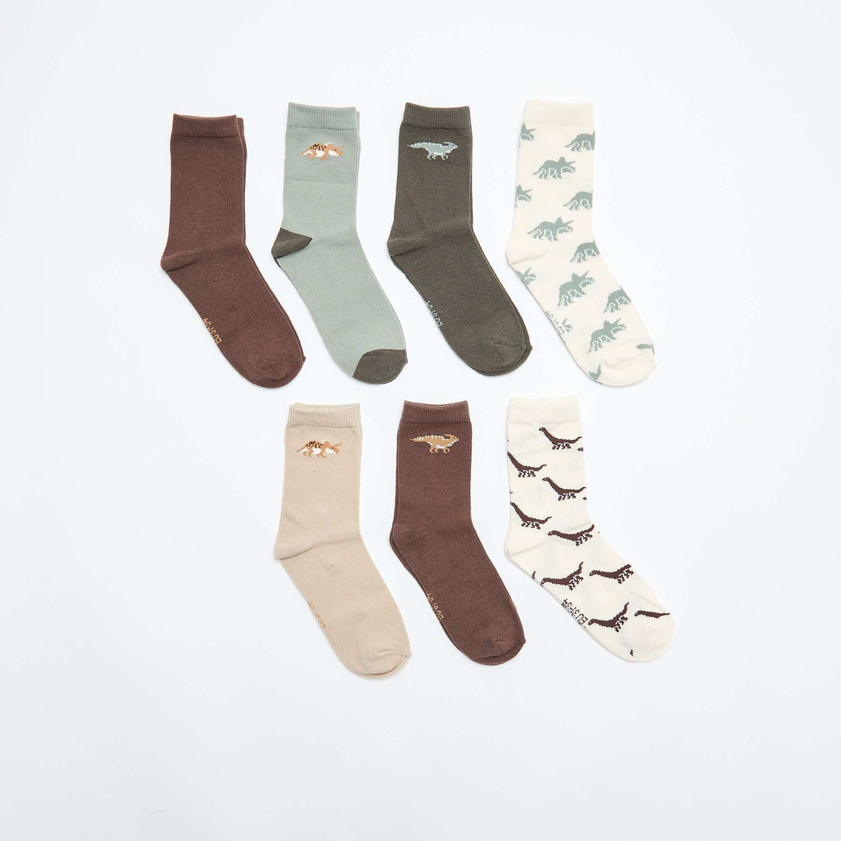 7-Pack of Printed Socks KHAKI