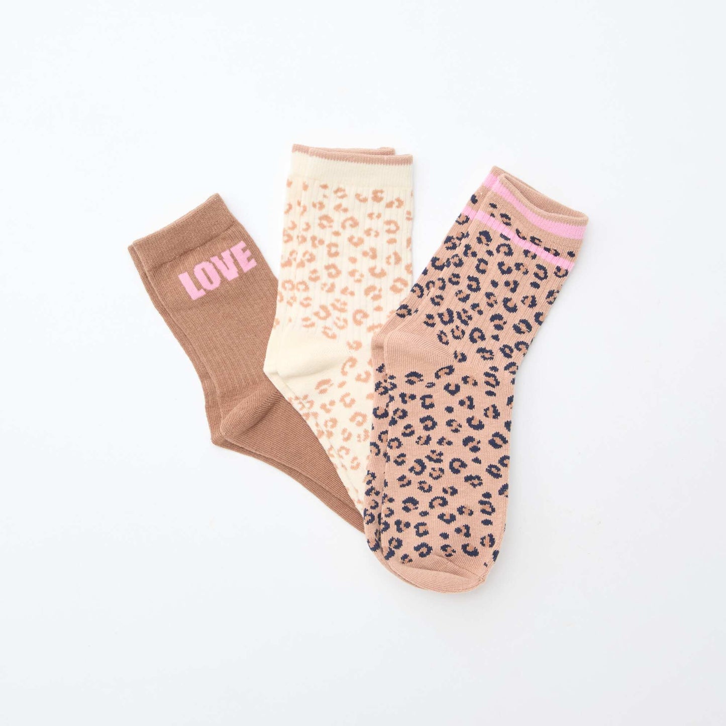 Pack of 3 pairs of socks BROWN