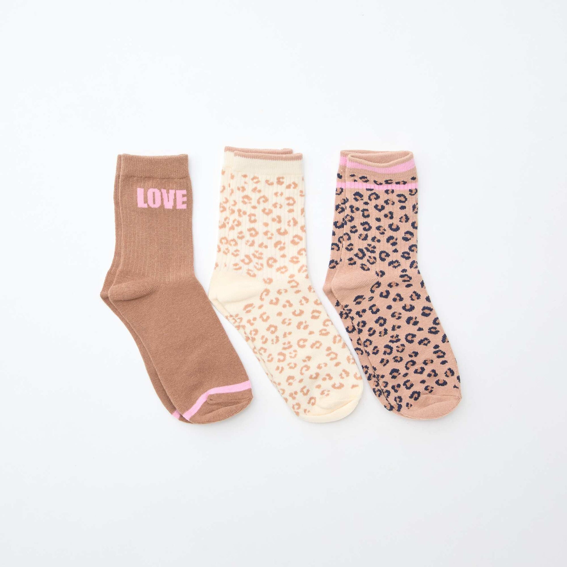 Pack of 3 pairs of socks BROWN