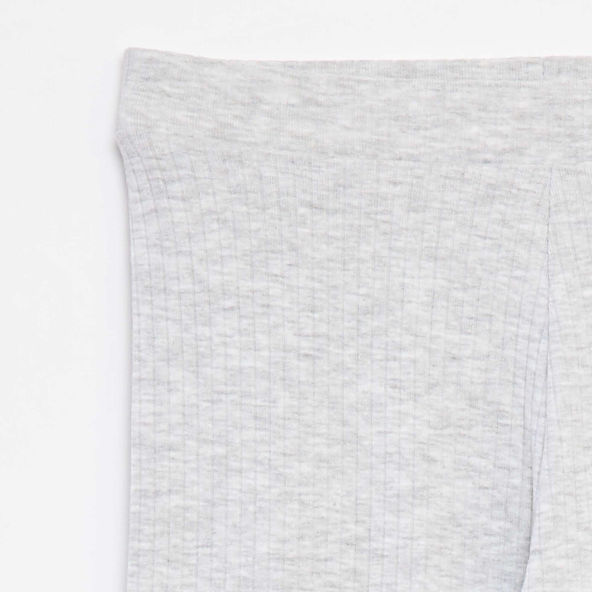 Plain ribbed long leggings GREY