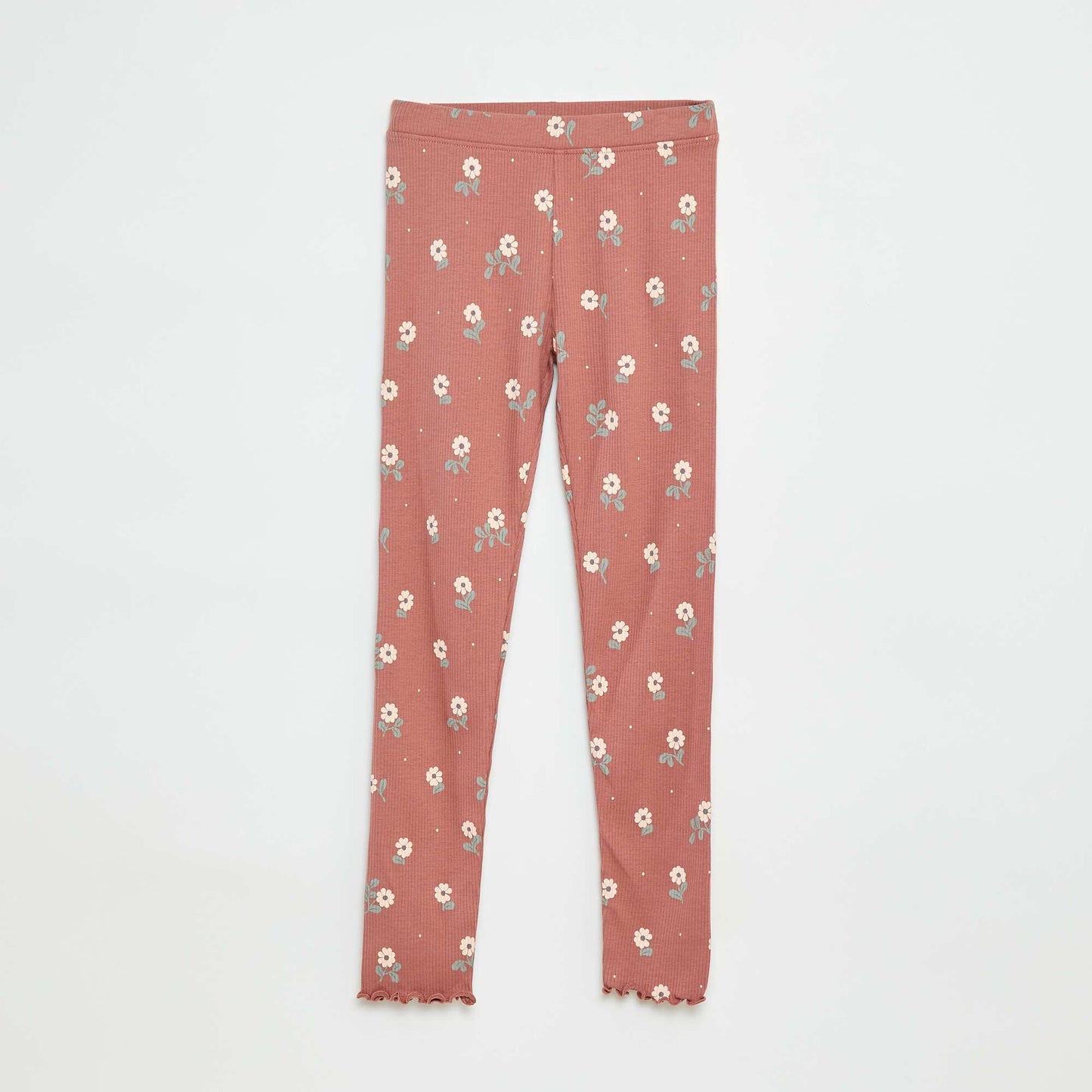 Patterned ribbed leggings PINK