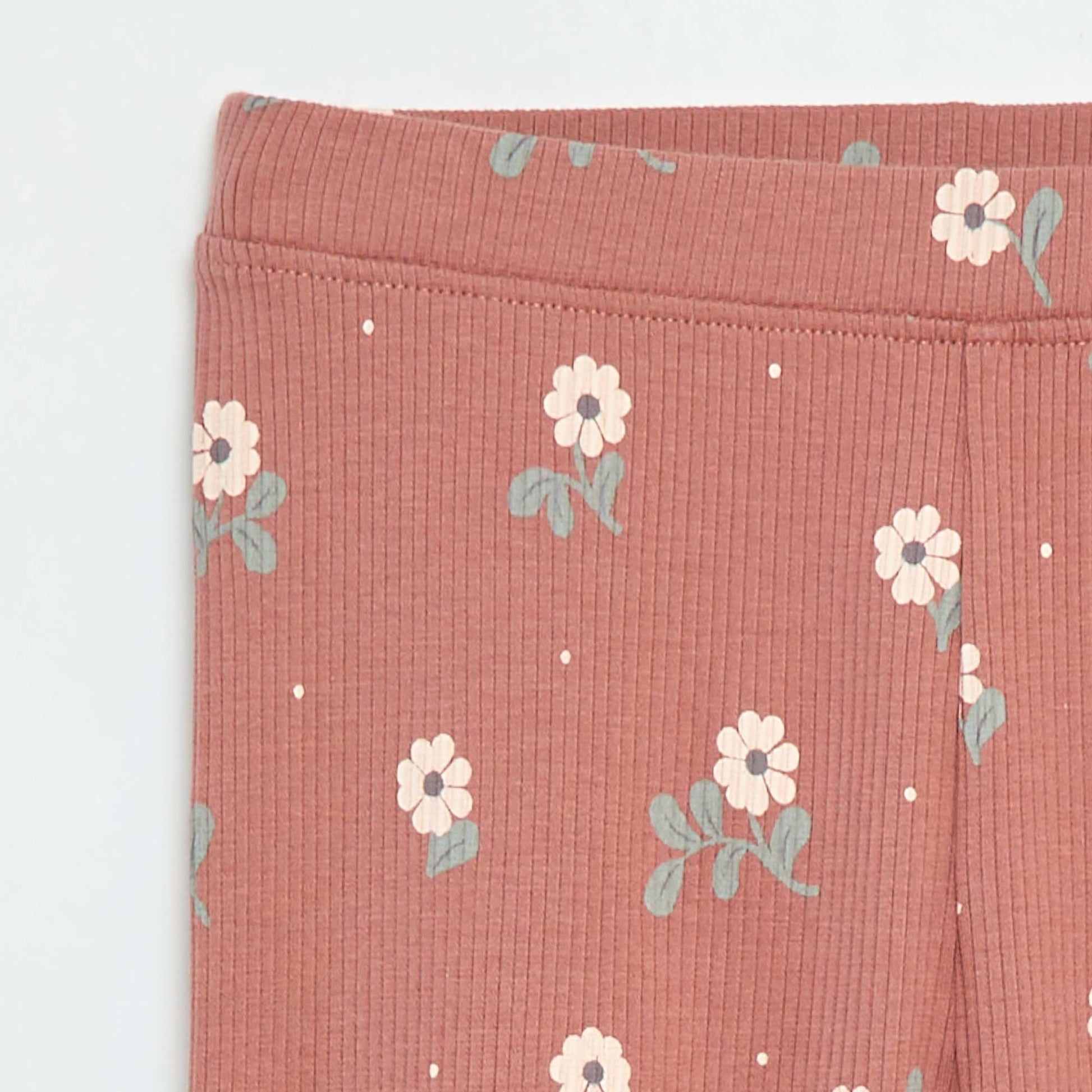 Patterned ribbed leggings PINK