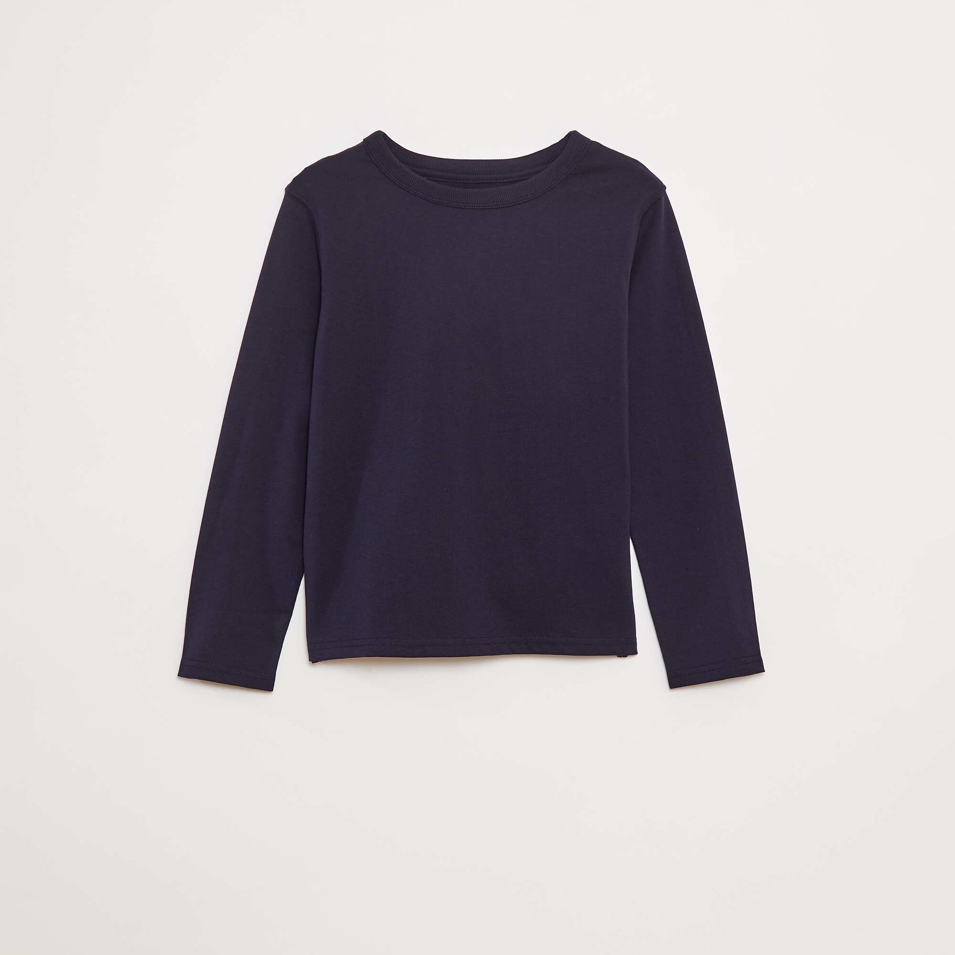 Plain long-sleeved T-shirt BLUE