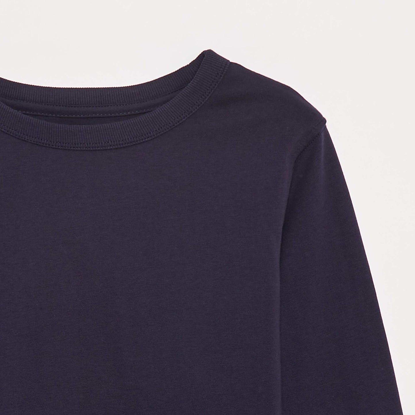Plain long-sleeved T-shirt BLUE