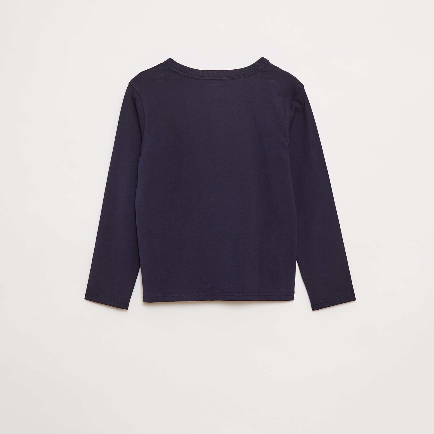 Plain long-sleeved T-shirt BLUE