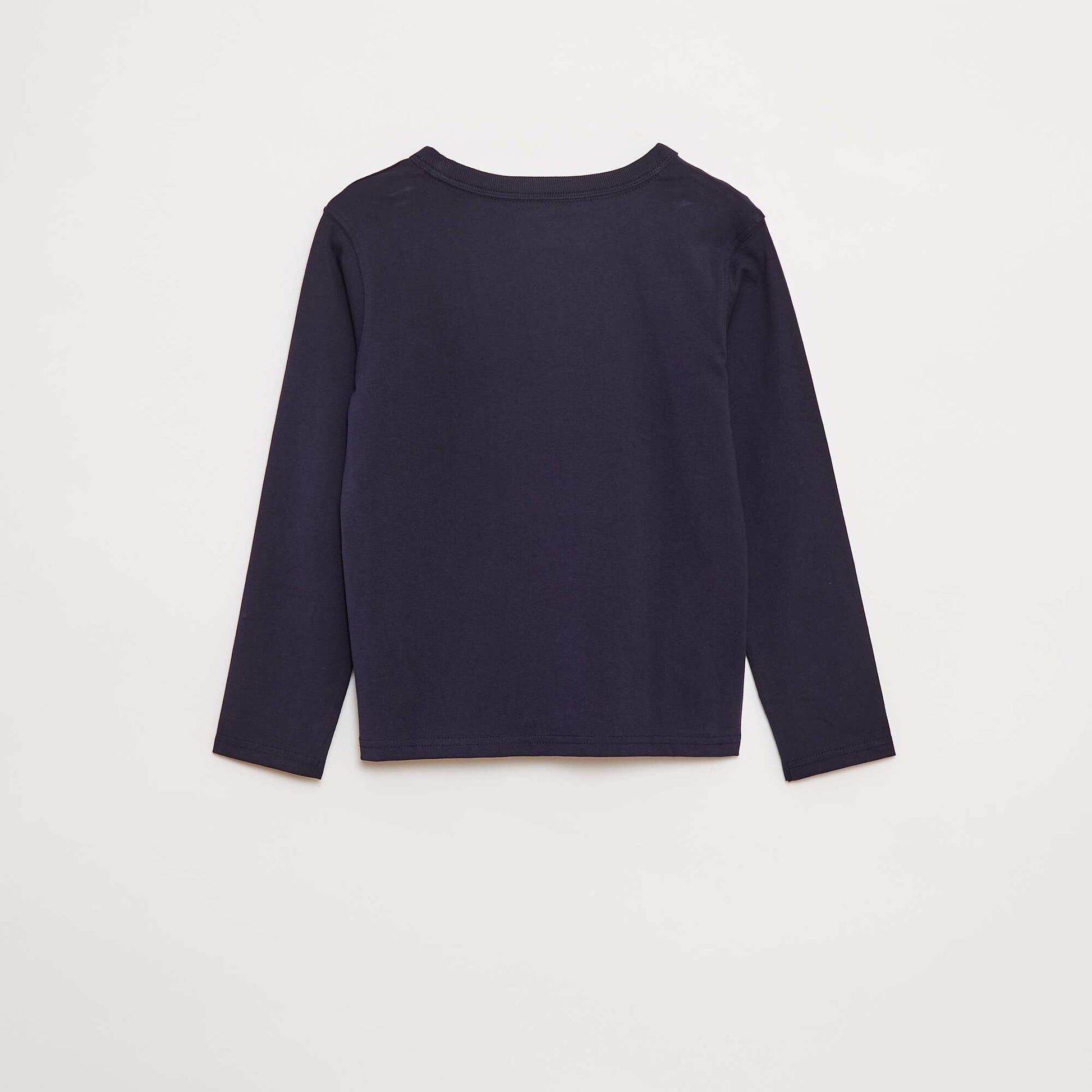 Plain long-sleeved T-shirt BLUE