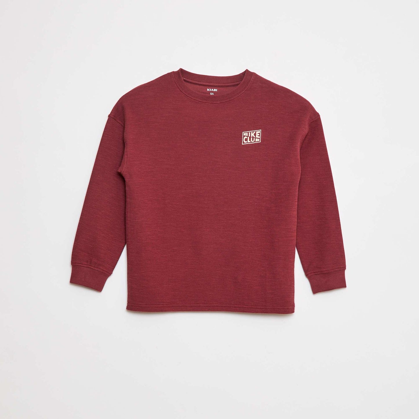 Knit T-shirt with embroidery BROWN