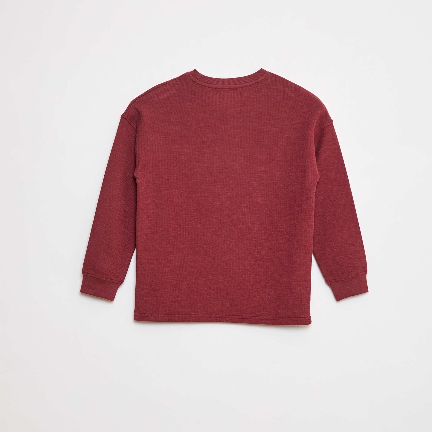 Knit T-shirt with embroidery BROWN