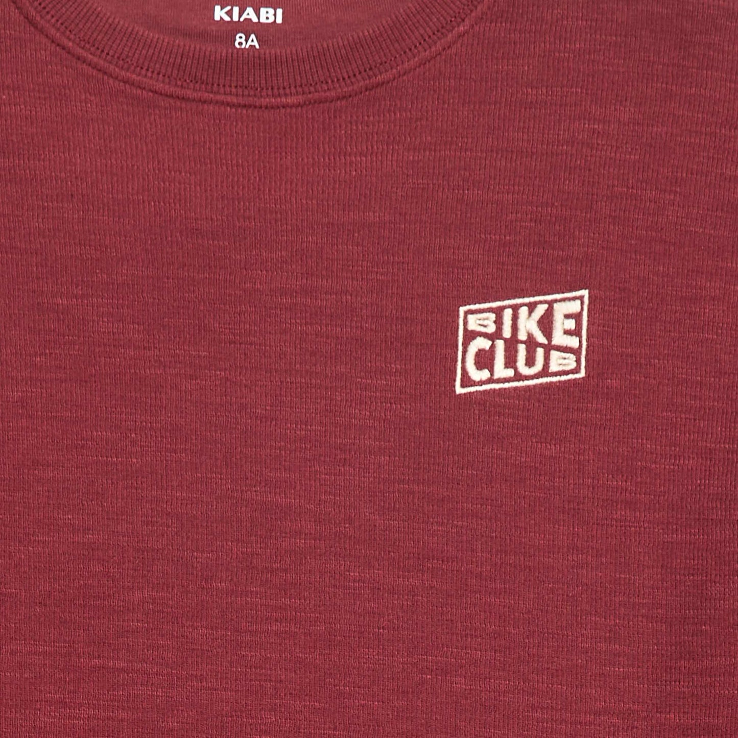 Knit T-shirt with embroidery BROWN