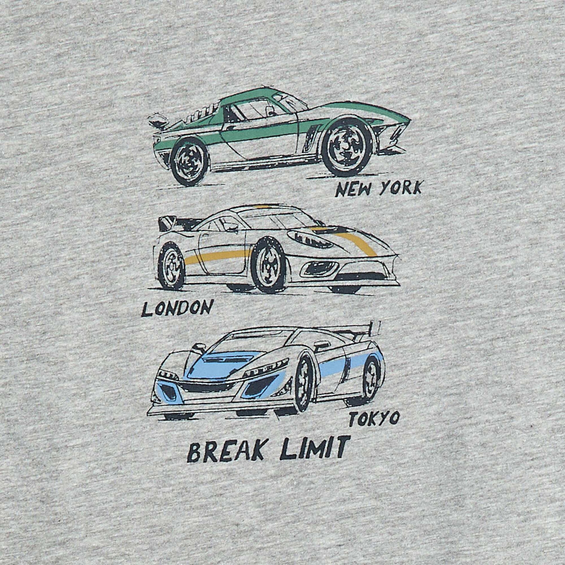 تي شيرت بأكمام طويلة مطبوع باللون الرمادي