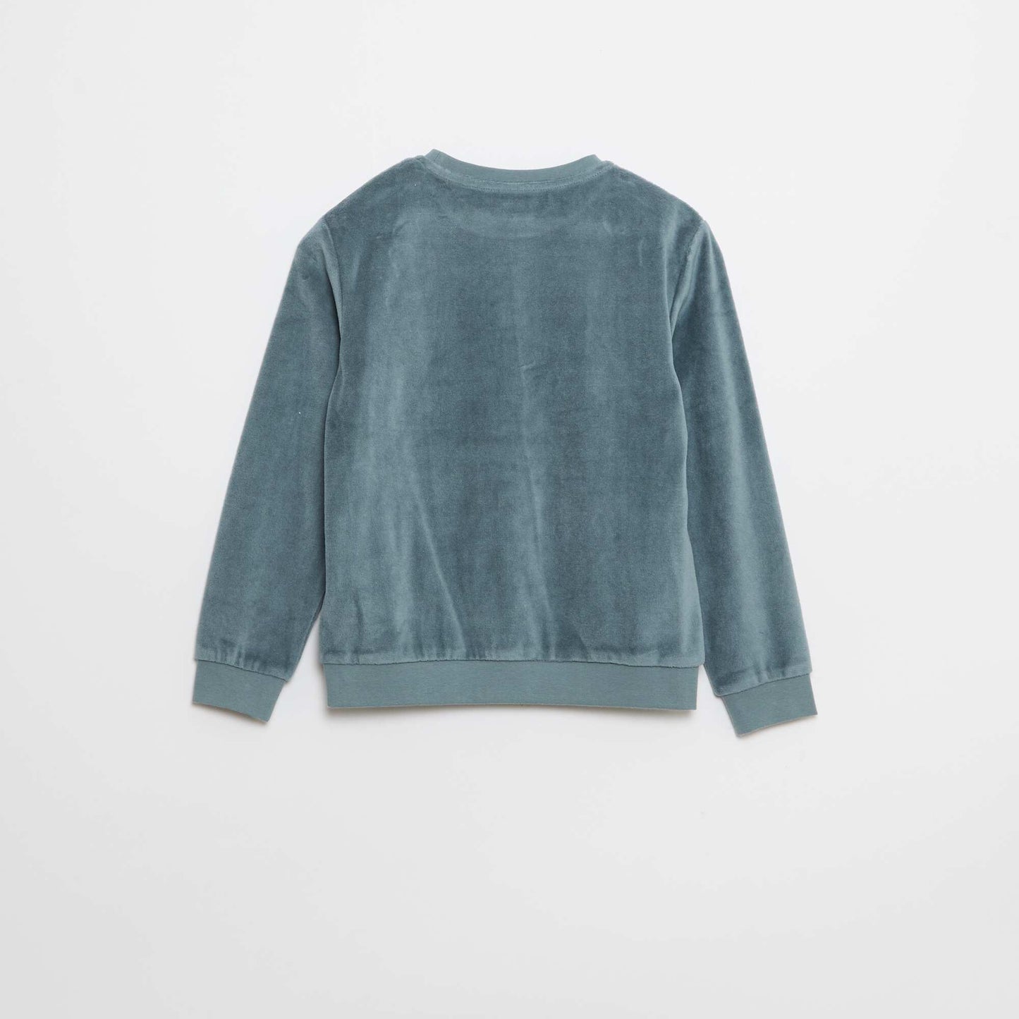 Printed Velvet Pyjama Set with Sweatshirt + Trousers - 2 pieces BLUE