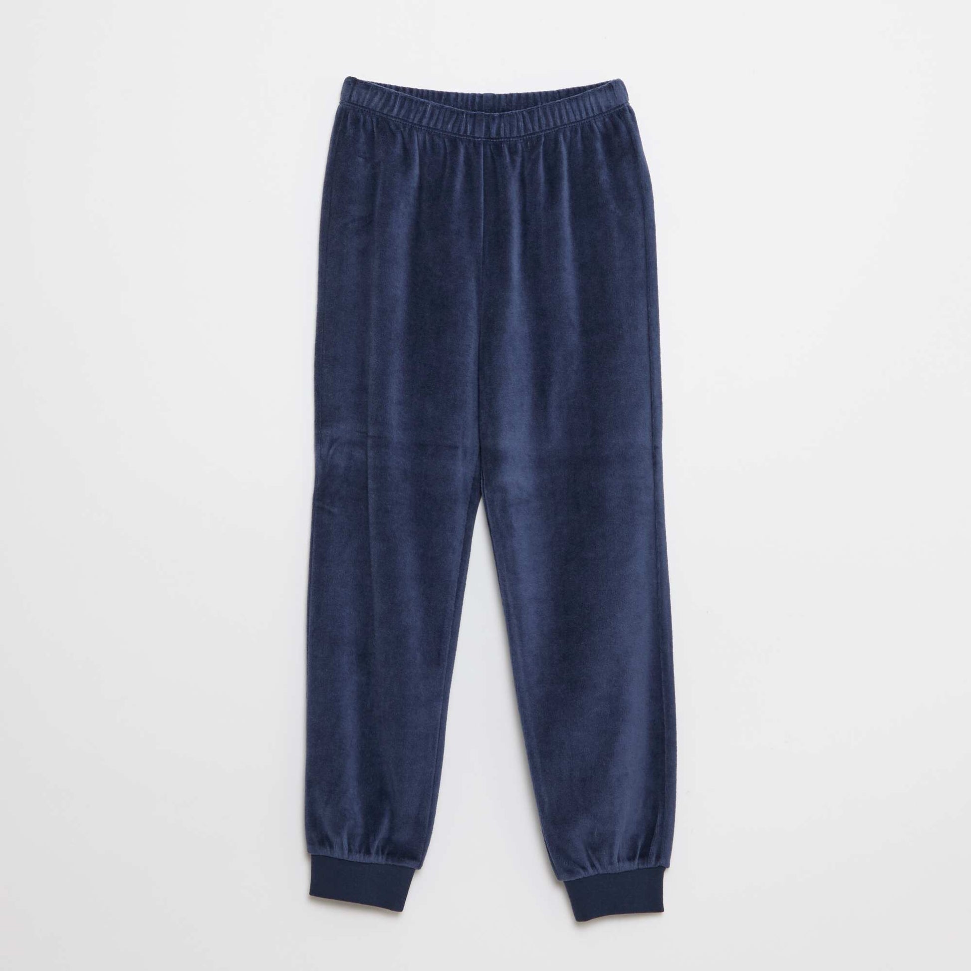 Printed Velvet Pyjama Set with Sweatshirt + Trousers - 2 pieces BLUE