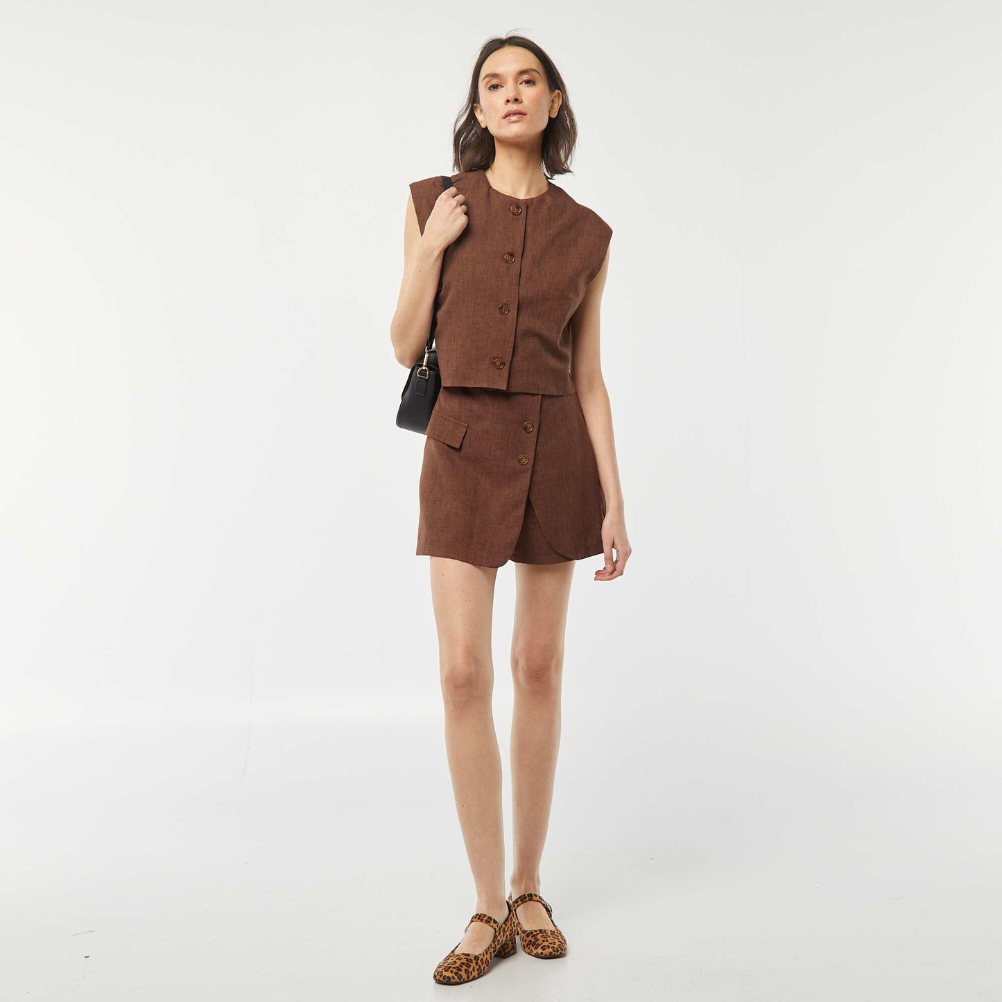 Plain waistcoat BROWN