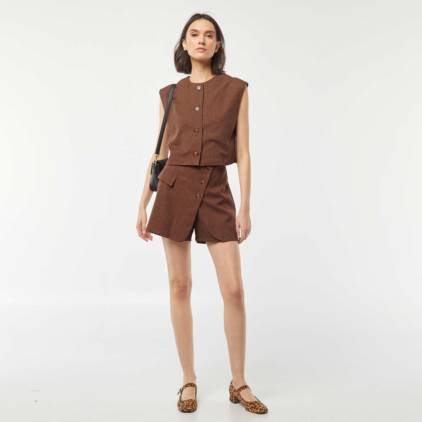 Short plain skort BROWN