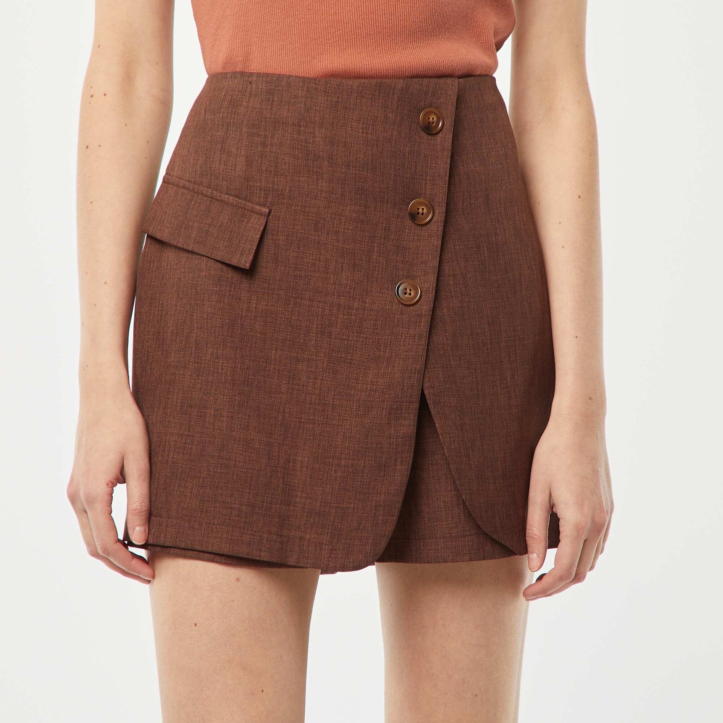 Short plain skort BROWN