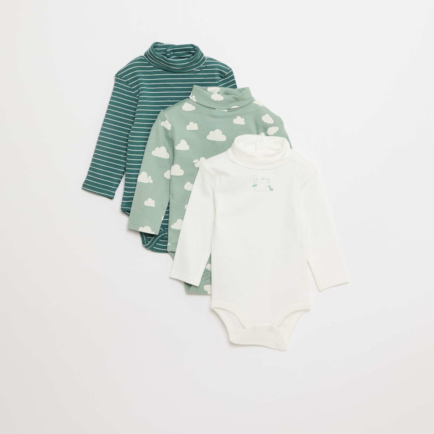 3-Pack of Durable Bodysuits GREEN