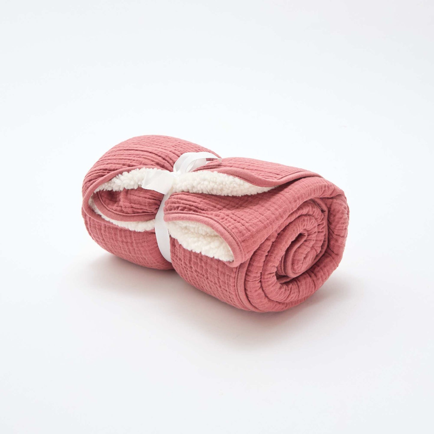 Cotton gauze and fleece blanket PINK