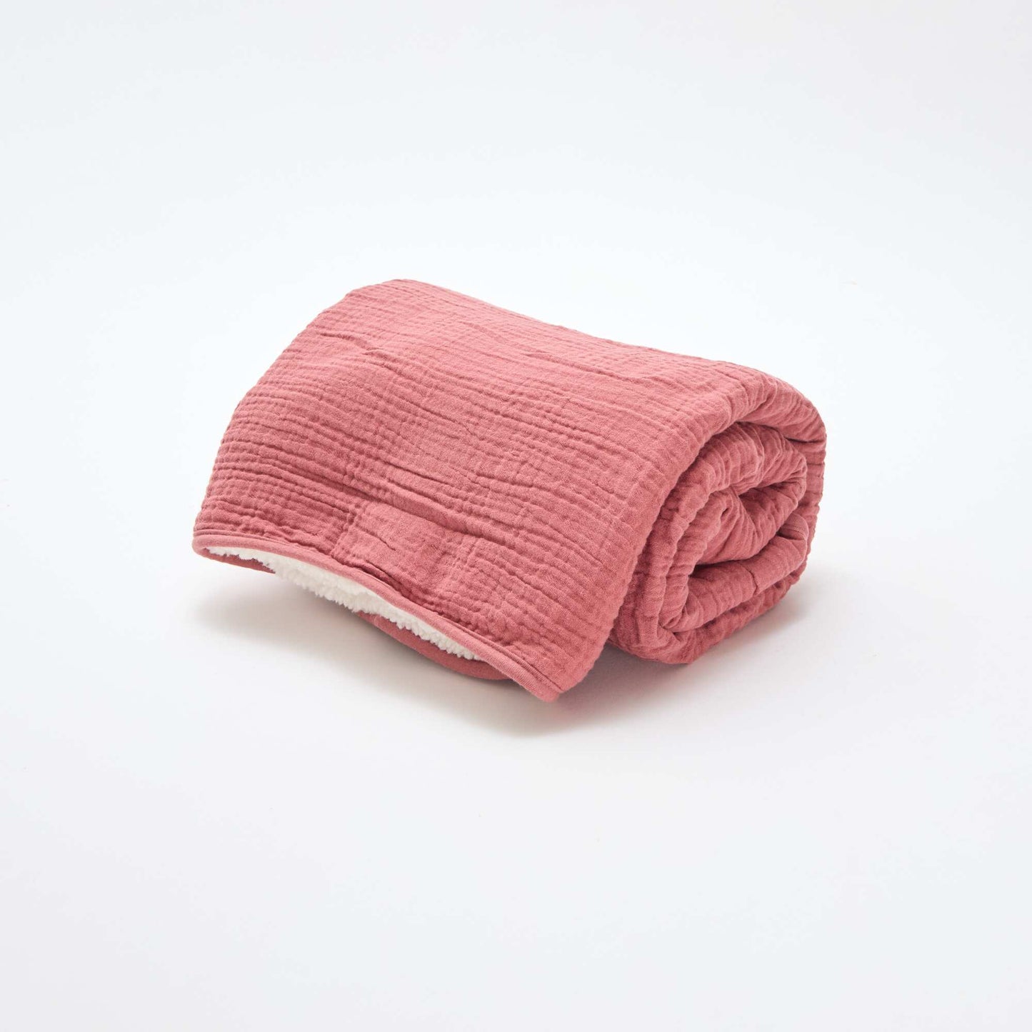 Cotton gauze and fleece blanket PINK