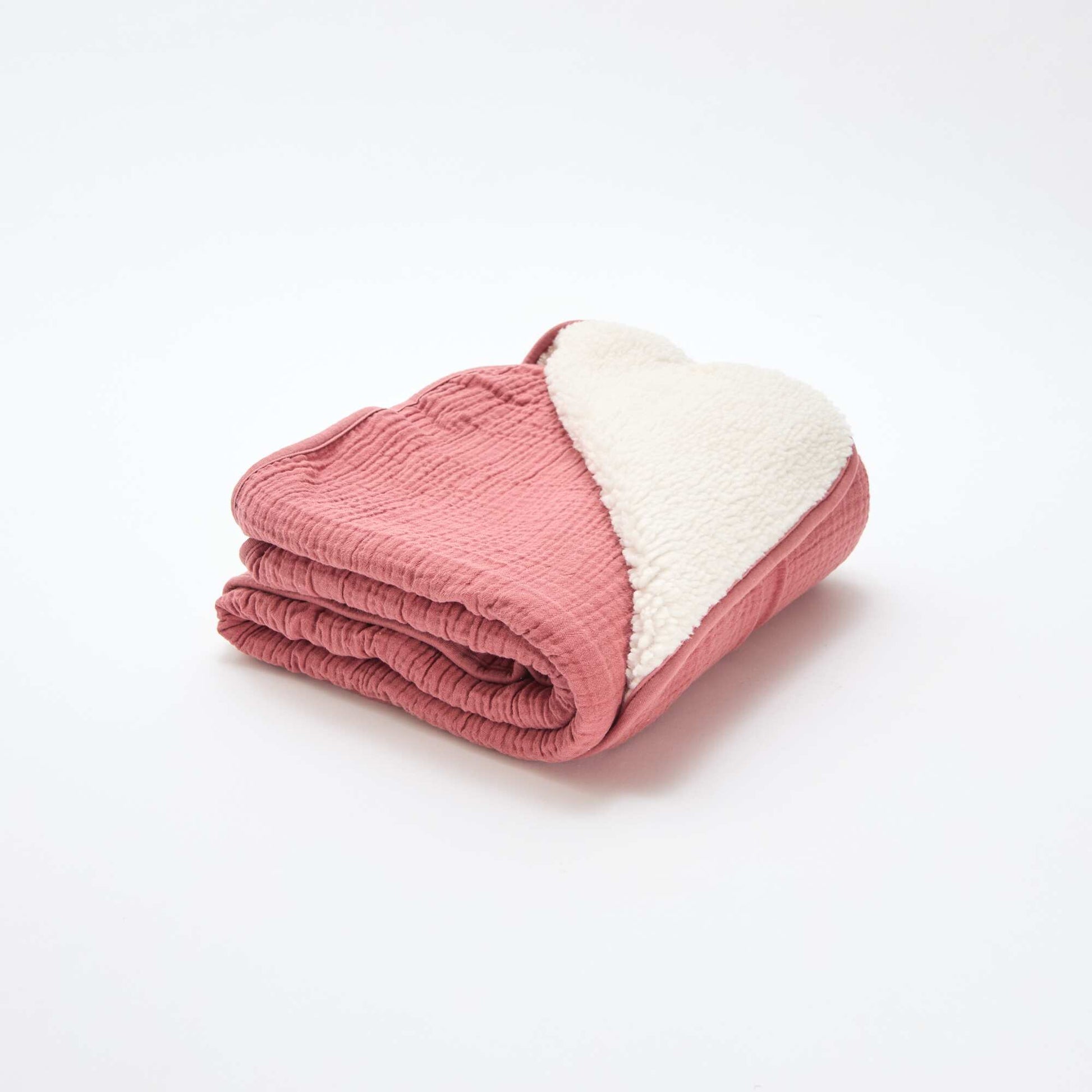 Cotton gauze and fleece blanket PINK