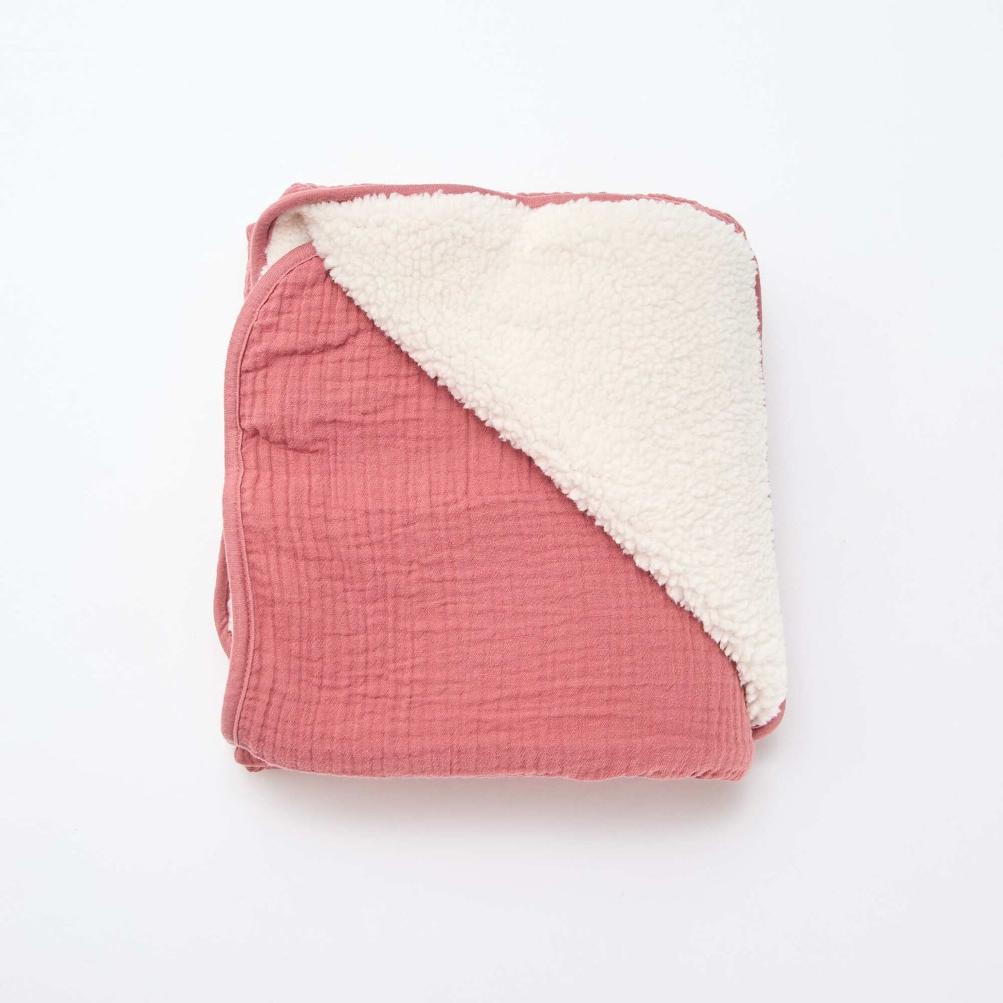 Cotton gauze and fleece blanket PINK