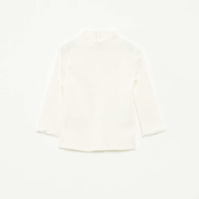 High-neck ribbed undersweater WHITE