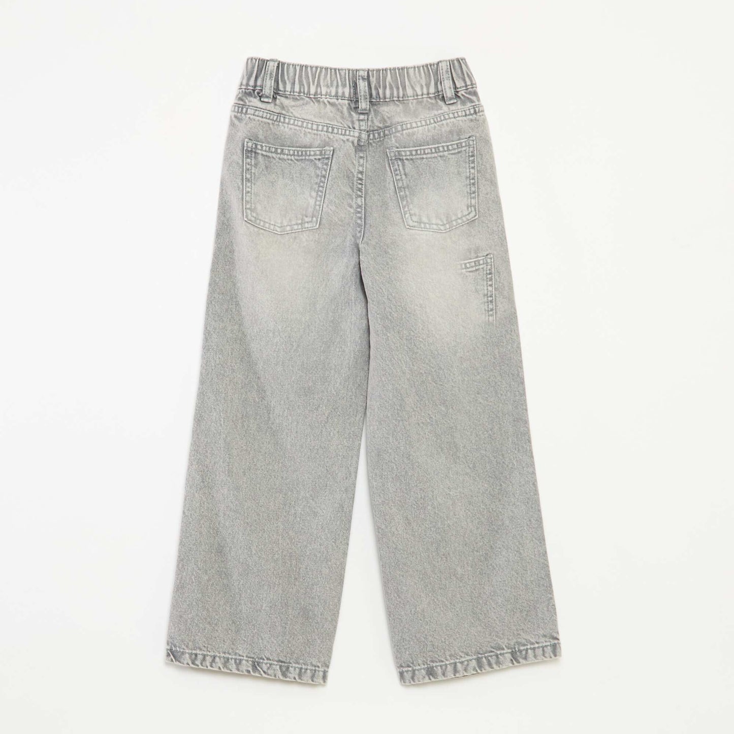 Wide-leg 5-pocket denim trousers GREY