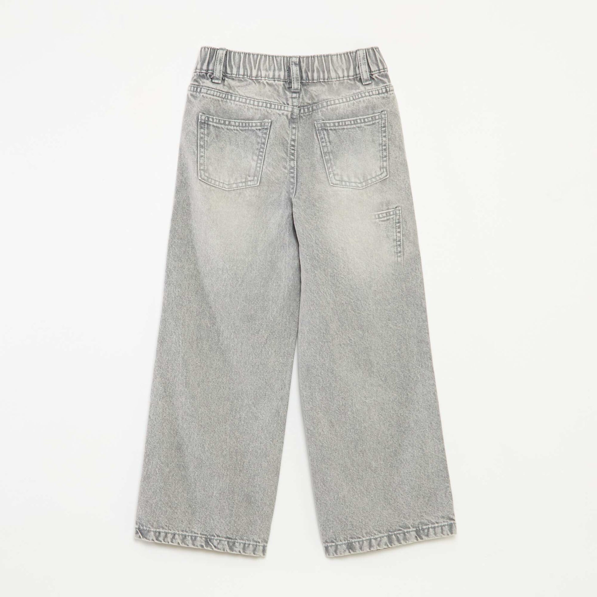 Wide-leg 5-pocket denim trousers GREY