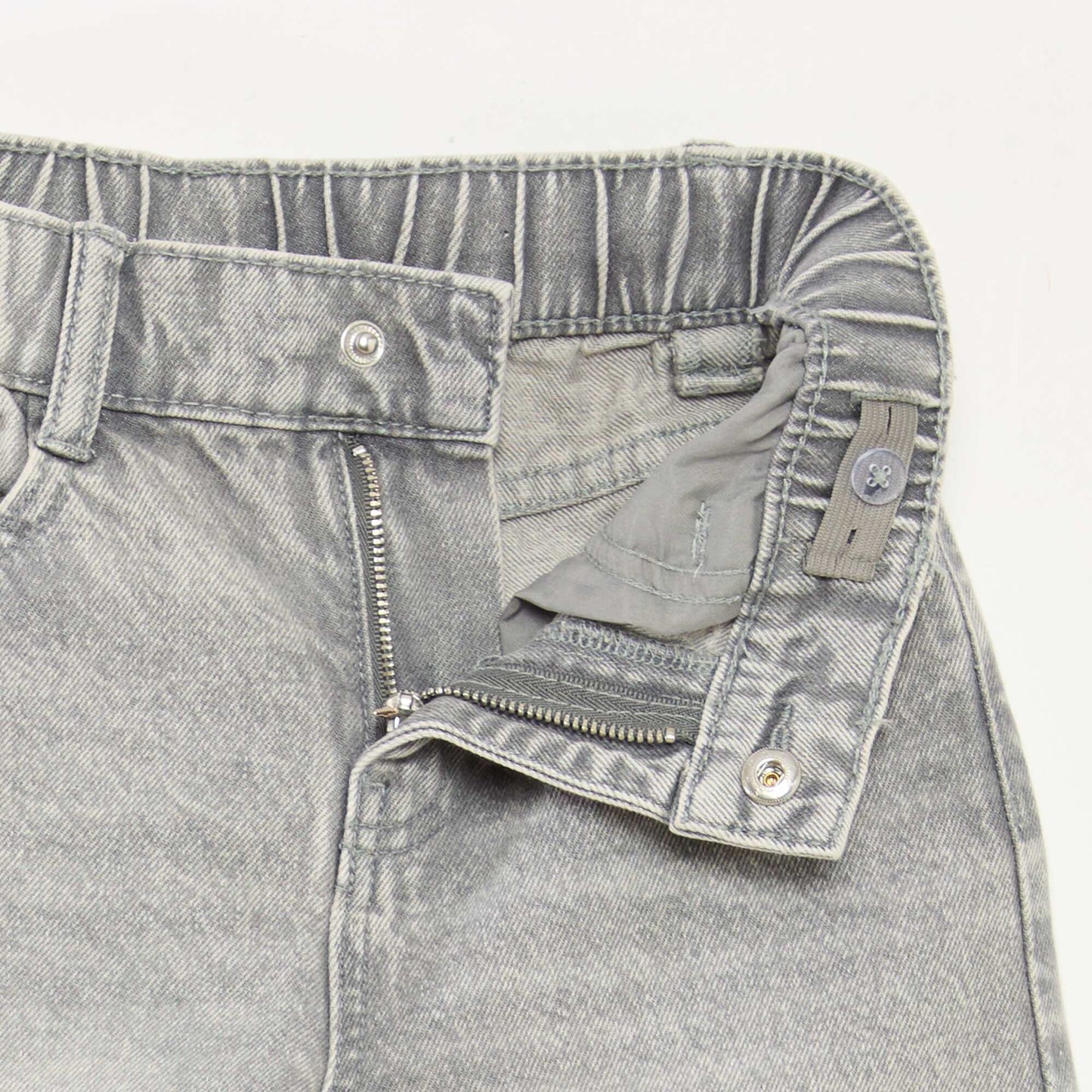 Wide-leg 5-pocket denim trousers GREY