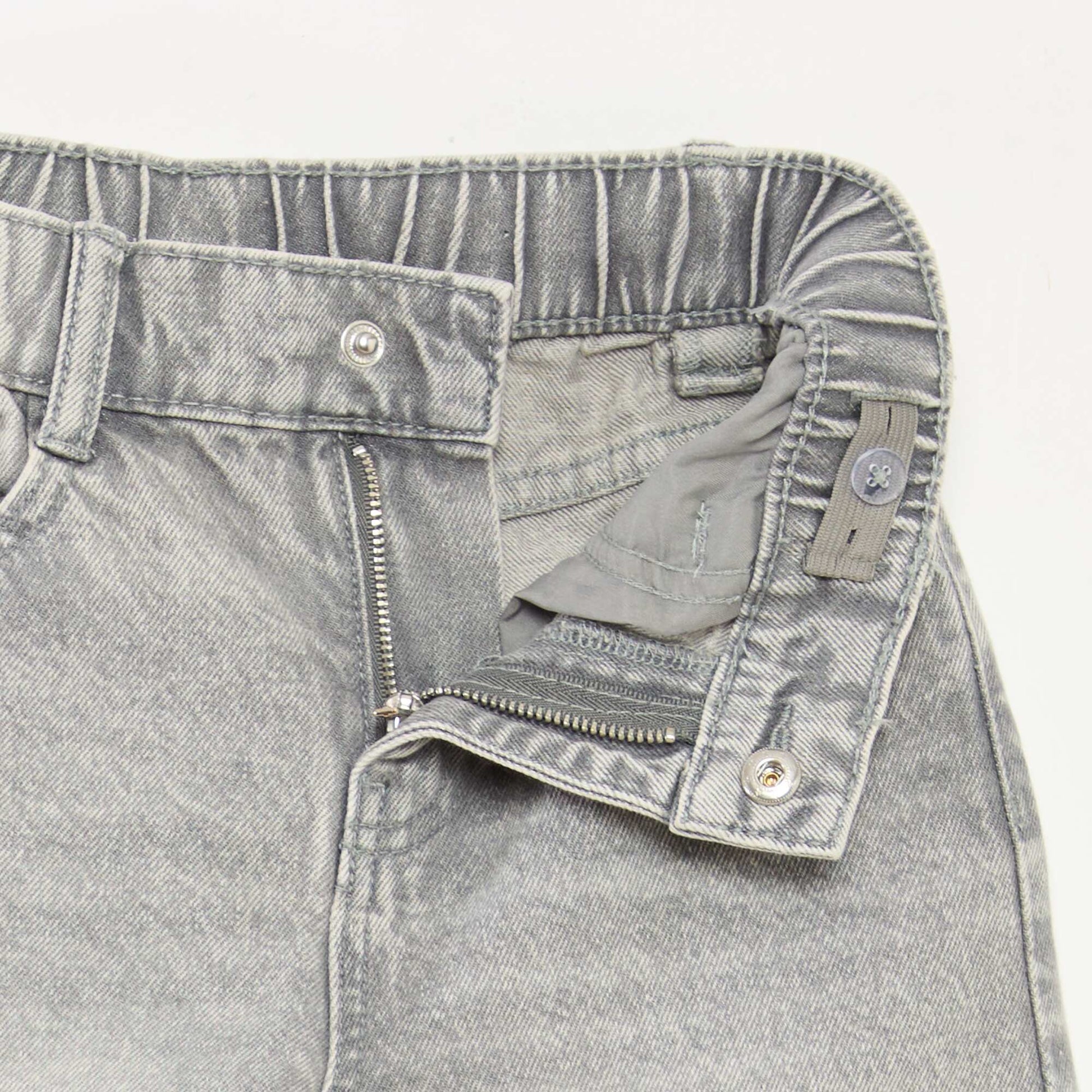 Wide-leg 5-pocket denim trousers GREY