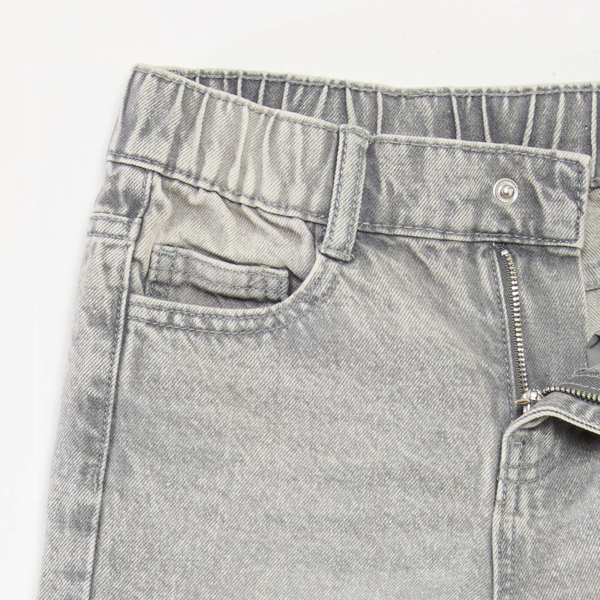 Wide-leg 5-pocket denim trousers GREY