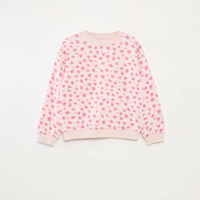 Long-sleeved sweatshirt with print PINK