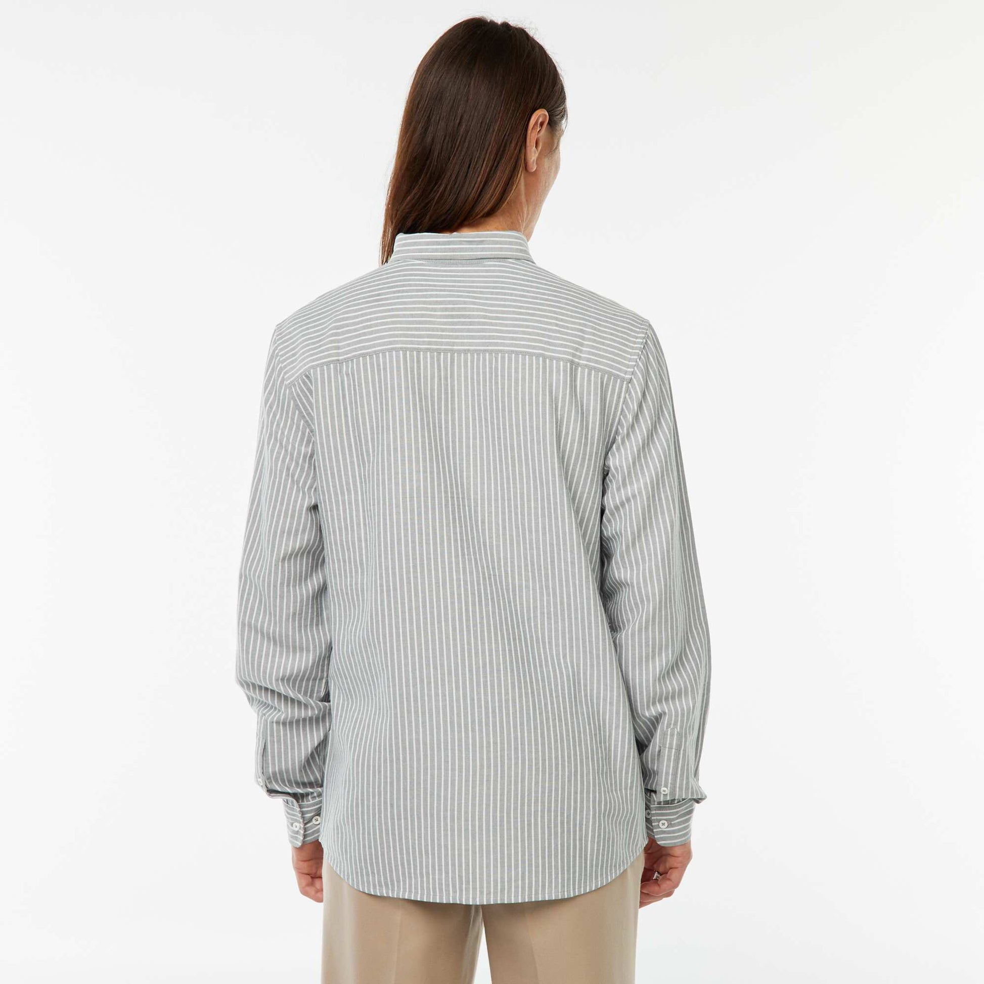 Oxford shirt with striped pattern GREEN